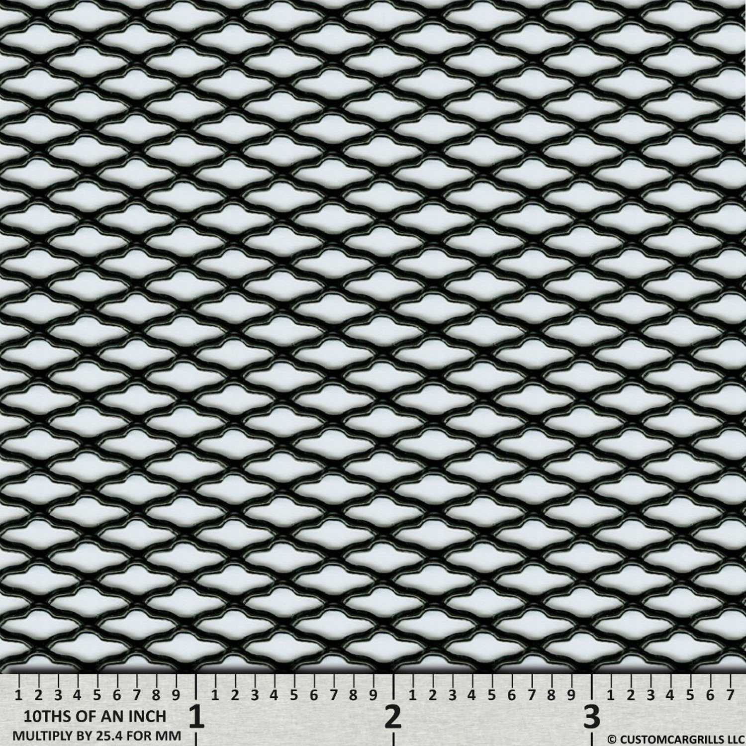 12in. x 48in. Oval ZigZag Grill Mesh Sheet - Gloss Black
