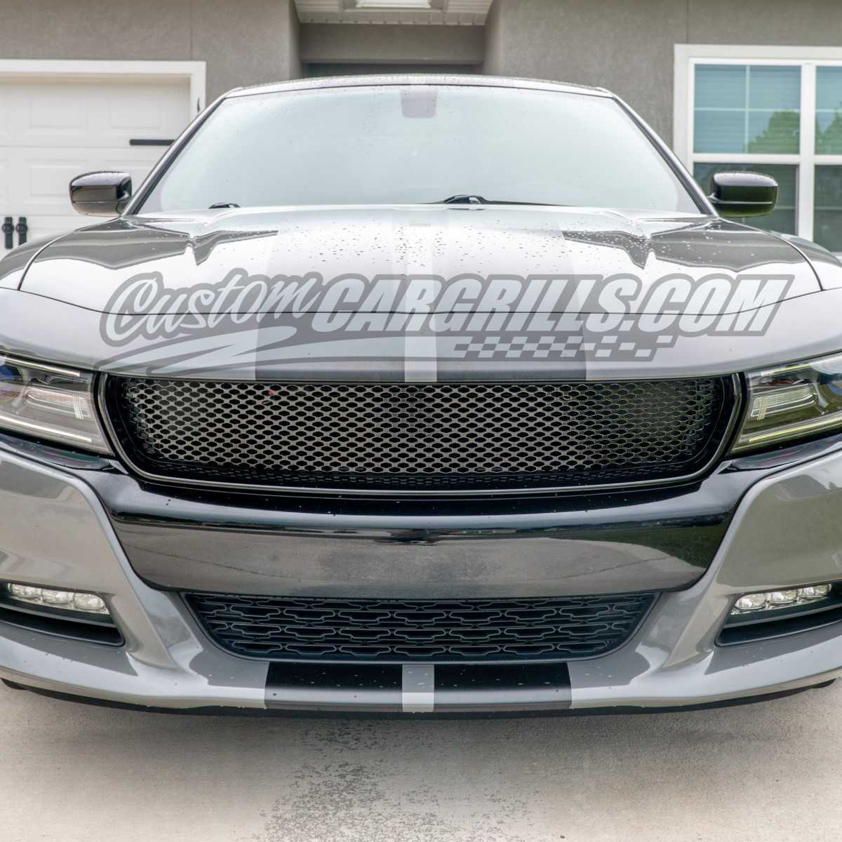 Superbautoparts Black Honeycomb Lower Grille For 2011-2014 Dodge Charger - Matte Finish