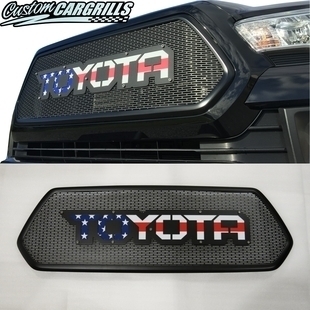 toyota mesh tacoma custom grills customcargrills grill bezel plate flag