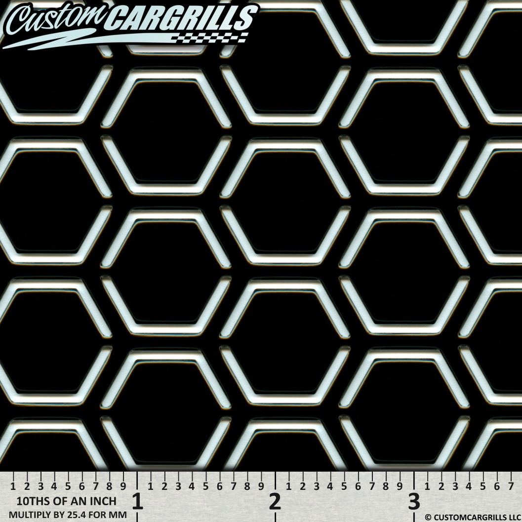 6in. x 36in. Twister Hexagon Mesh Sheet - Vertical - Black