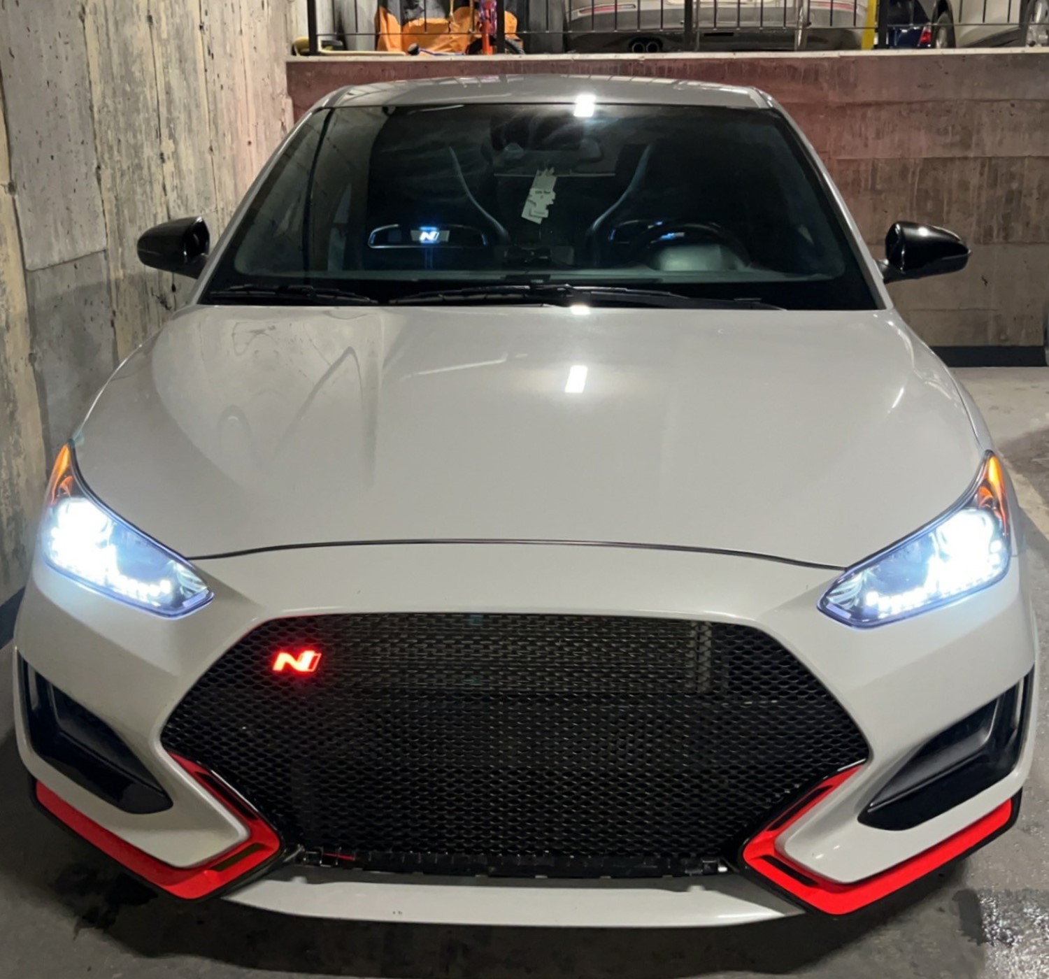 New Mesh Grille & the Perfect Opportunity to add in a New Emblem - Hyundai Veloster N with LED Emblem