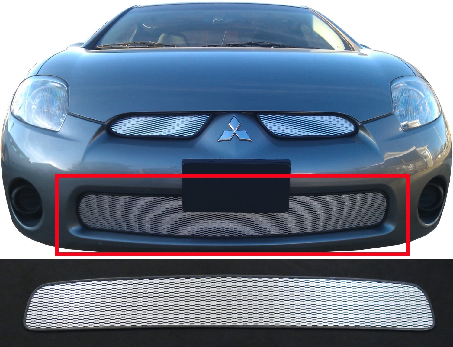 CCG 0608 MITSUBISHI ECLIPSE DIAMOND MESH GRILLE GRILL BUMPER INSERT SILVER eBay