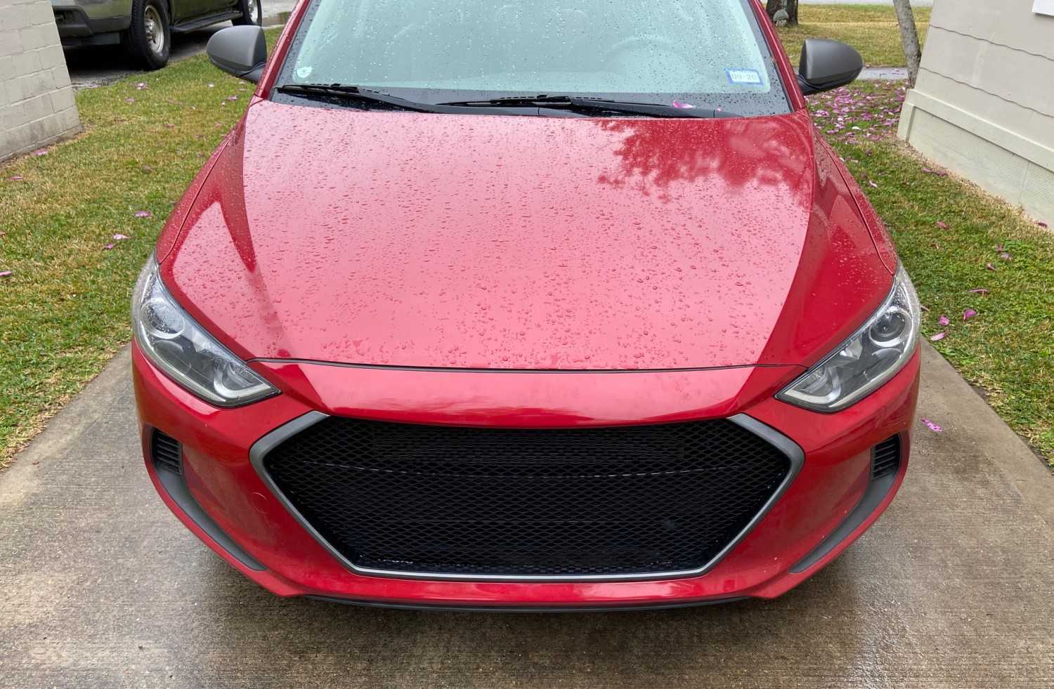 Gloss Black Honeycomb Grille For 2017-2018 Hyundai Elantra - Front Upper