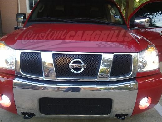 Front Grille Black Mesh With Chrome – Fits 2004-2007 Nissan Titan 623102W706