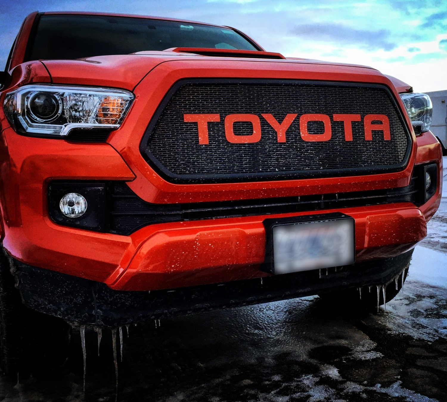 2016 - 2017 Toyota Tacoma Mesh Grill with Bezel and Round Lettering #5