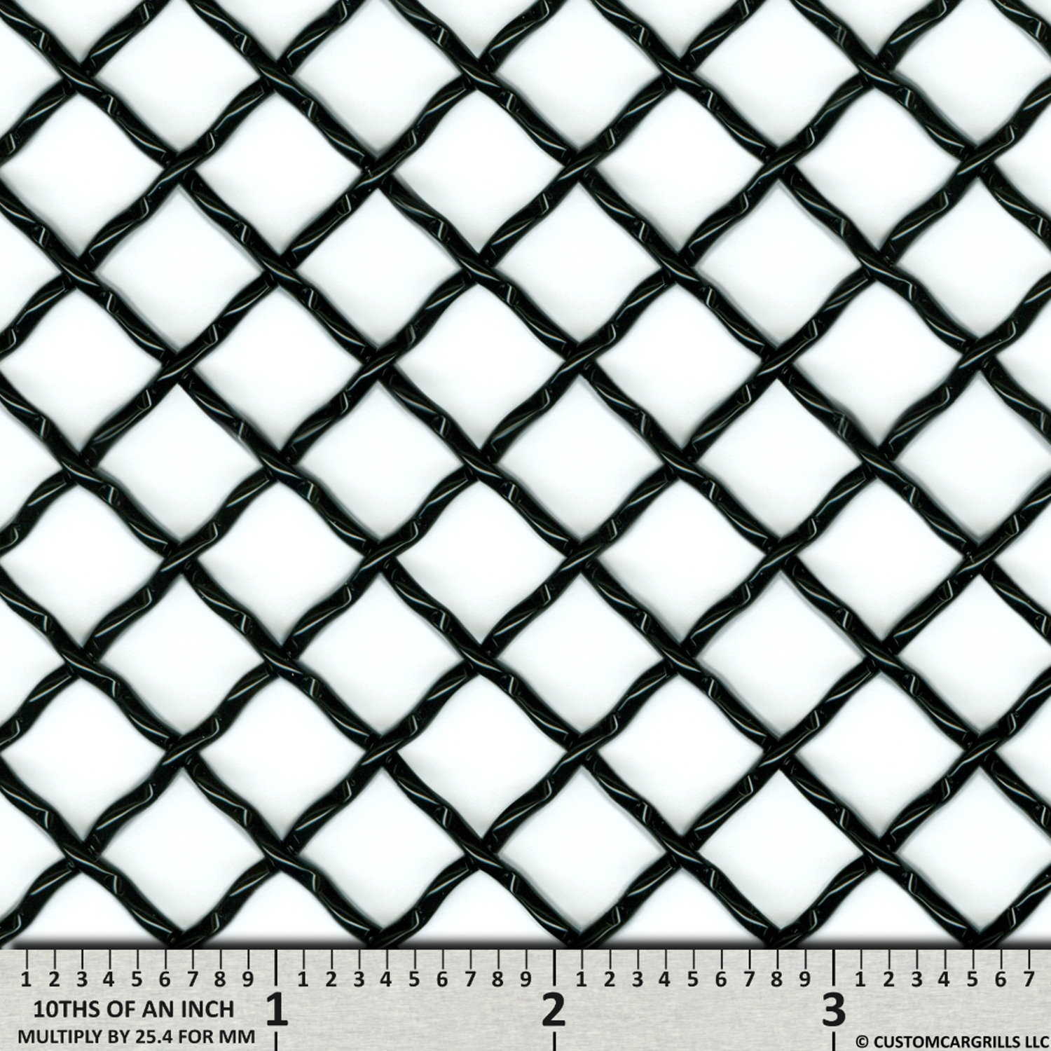 12in. x 48in. Aluminum 0.50 Woven Wire Grill Mesh Sheets - Gloss Black