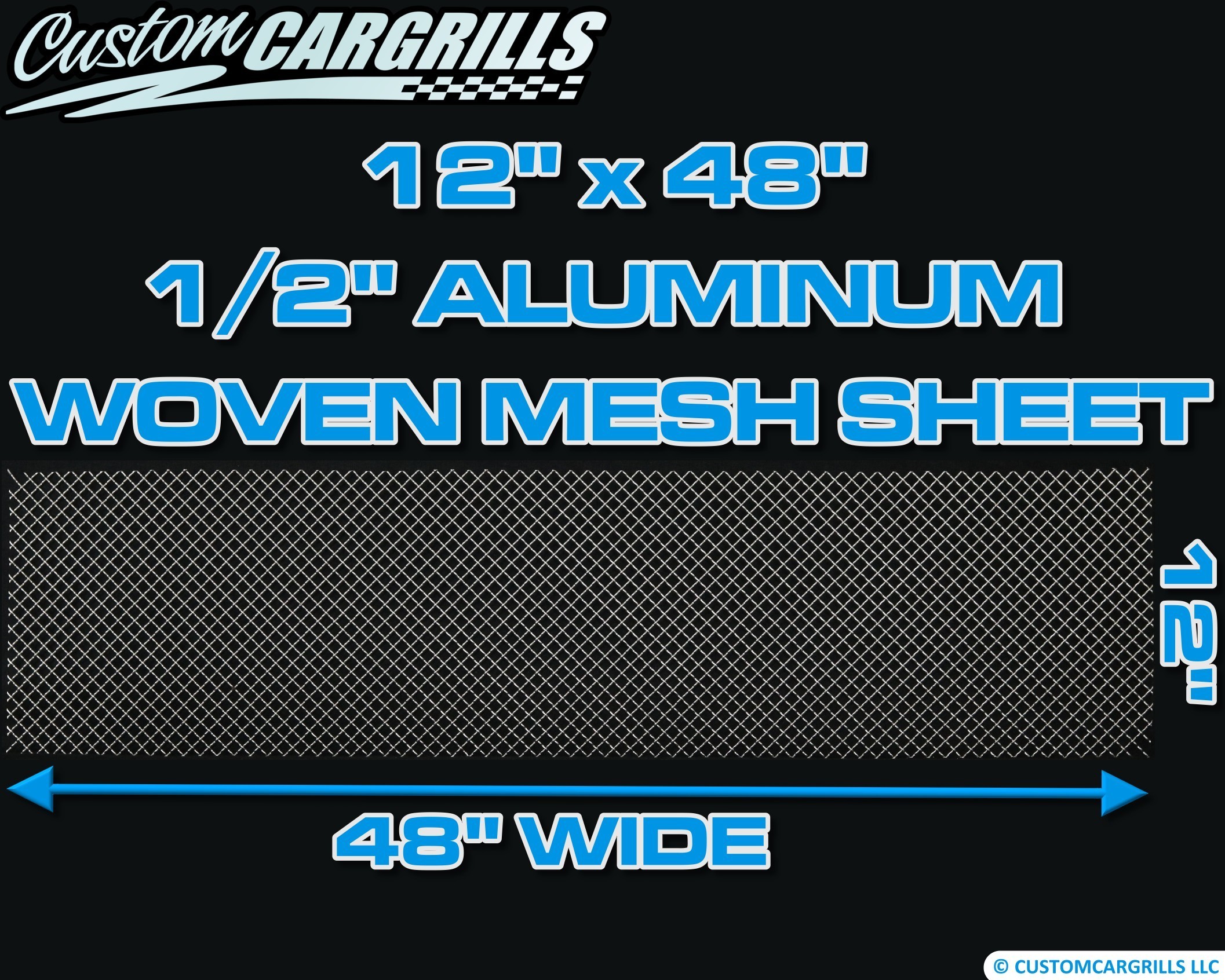12in. x 48in. Aluminum 0.50 Woven Wire Grill Mesh Sheets - Silver #4