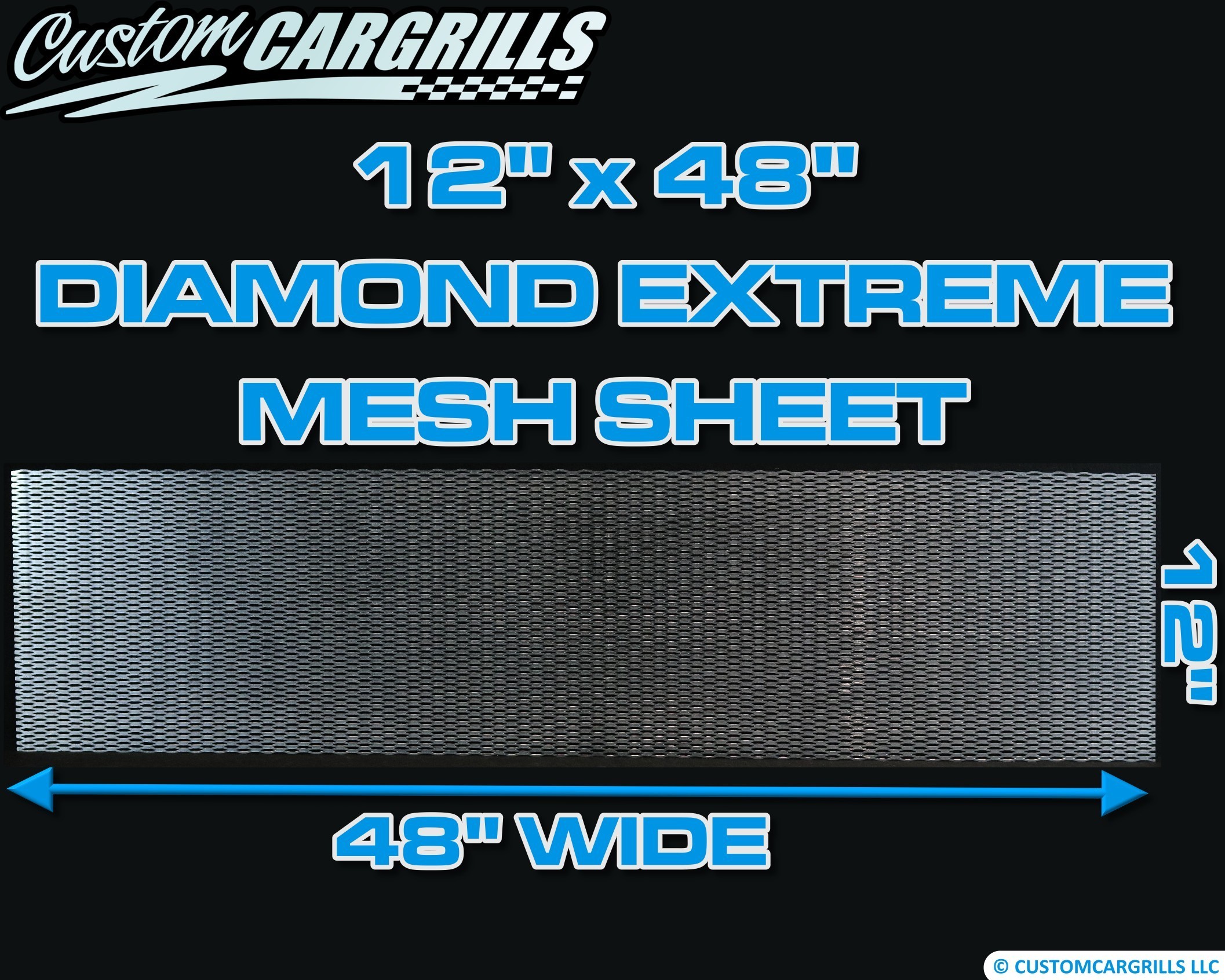 12in. x 48in. Diamond Extreme Grill Mesh Sheet - Silver #4