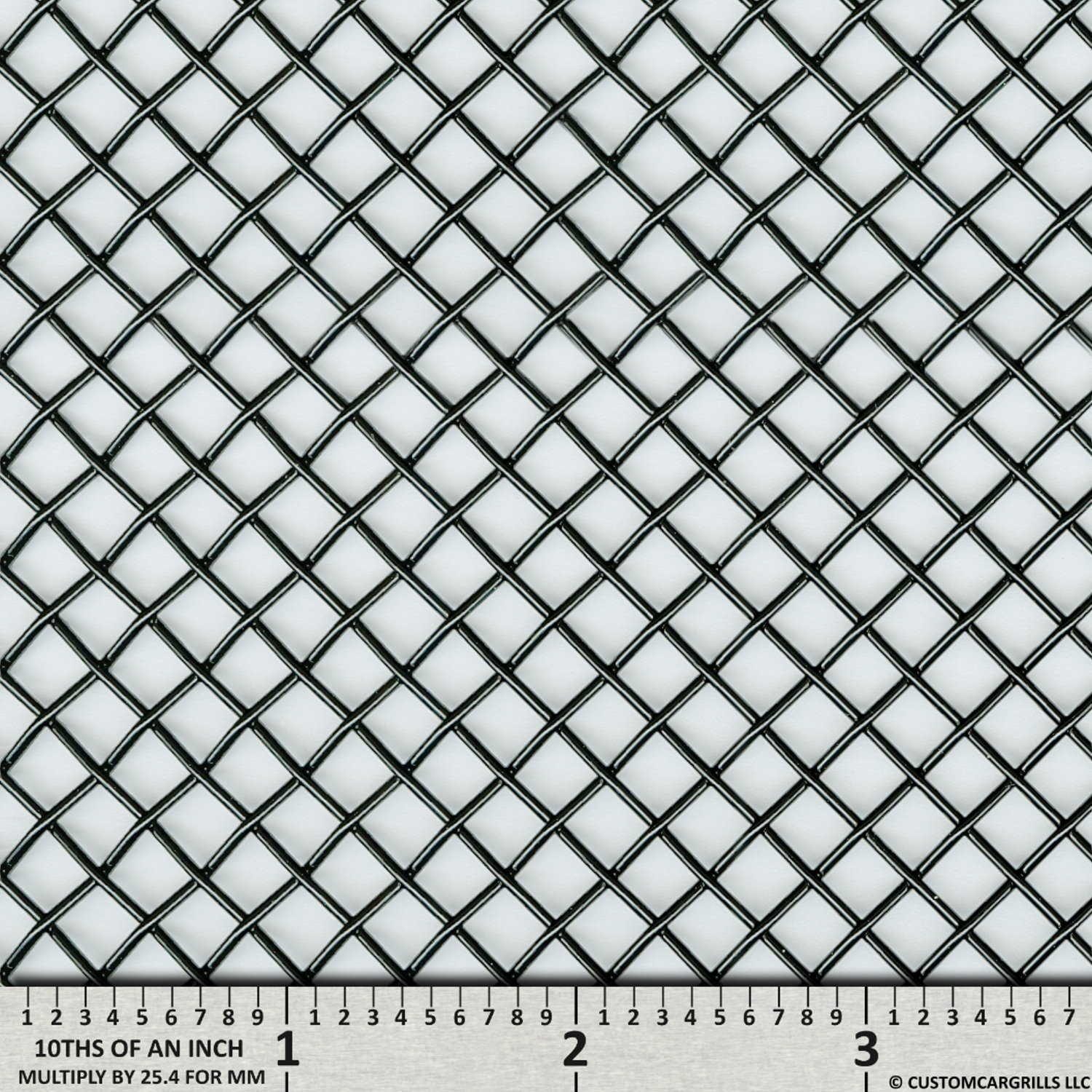 12in. x 48in. 0.25 Diamond Woven Grill Mesh Sheets - Gloss Black