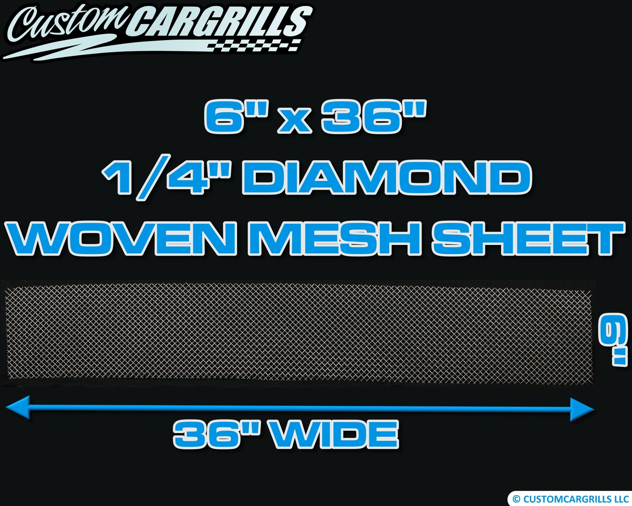 6in. x 36in. 0.25 Diamond Woven Grill Mesh Sheets - Silver #4