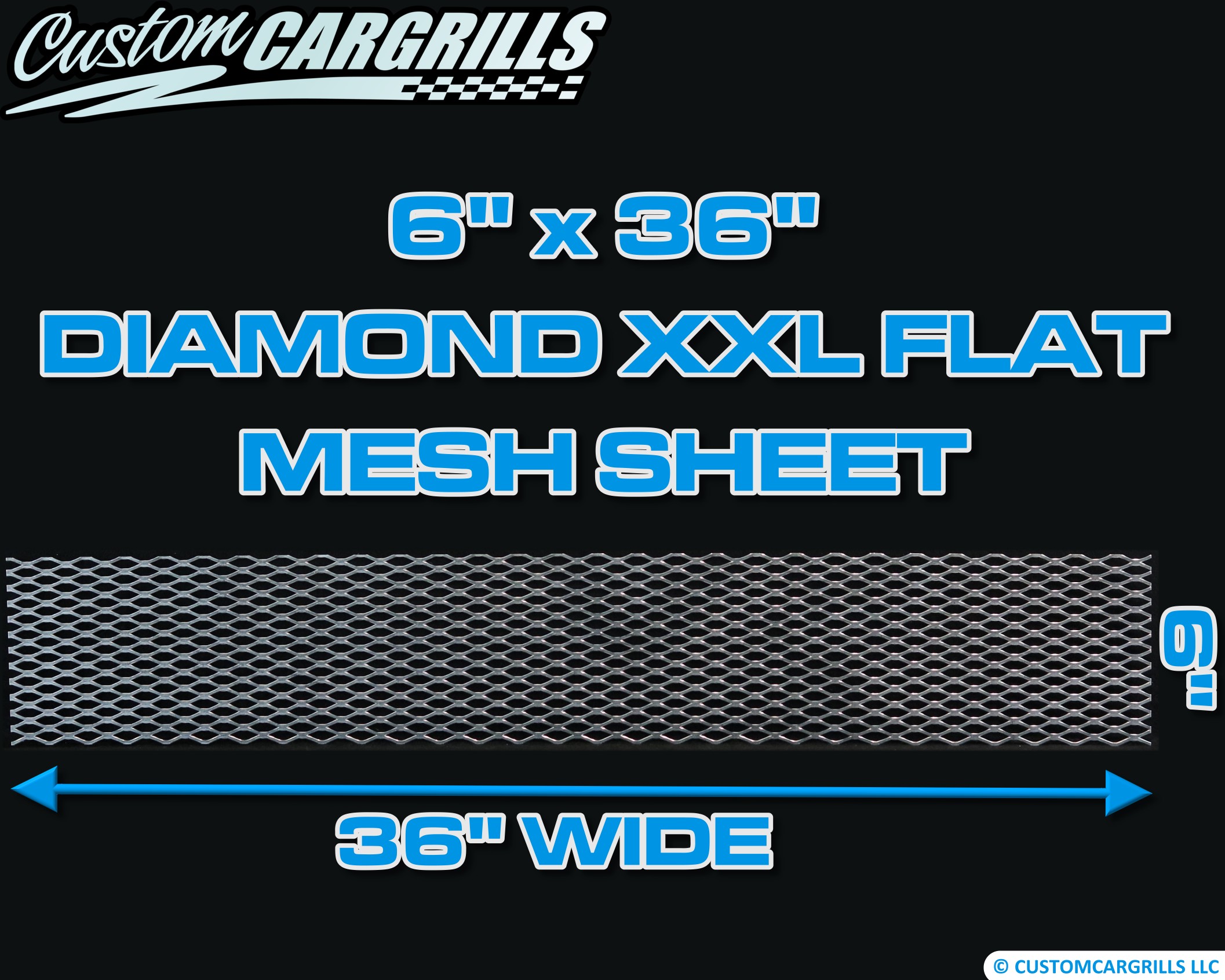 6in. x 36in. Silver Diamond XXL Flat Grill Mesh Sheet #4