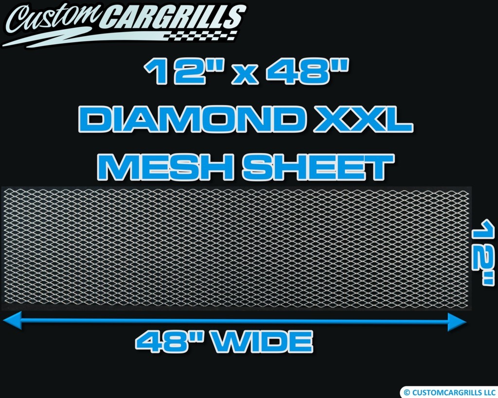 12in. x 48in. Diamond XXL Grill Mesh Sheet - Silver #4