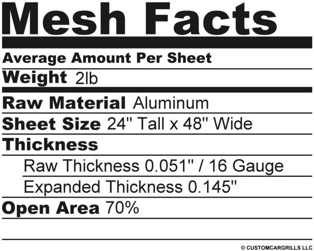 CCG 15.5 x 47 ABS Plastic Diamond XXL Grill Mesh Sheet - Black