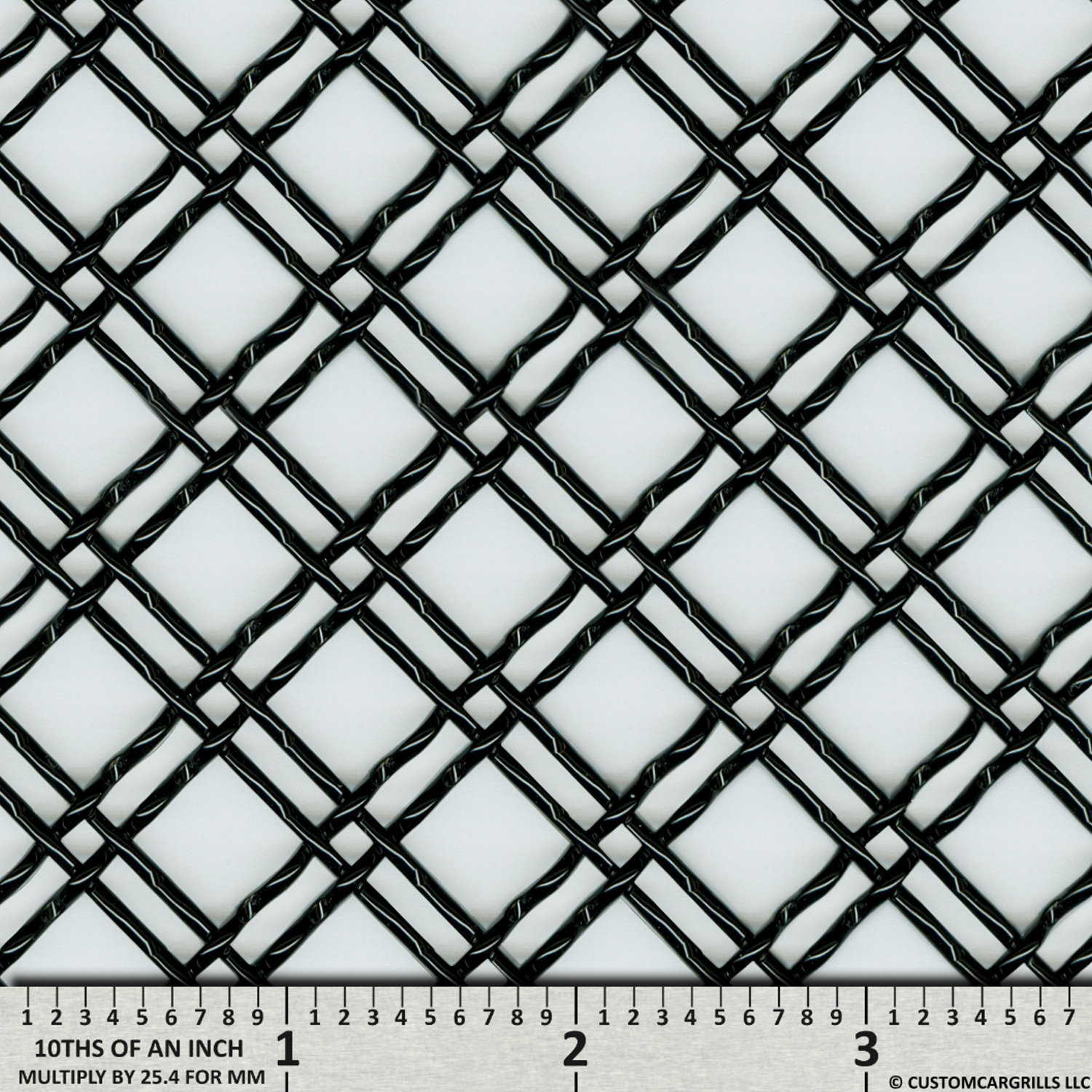12in. x 48in. Aluminum Double Woven Wire Grill Mesh Sheets - Gloss Black