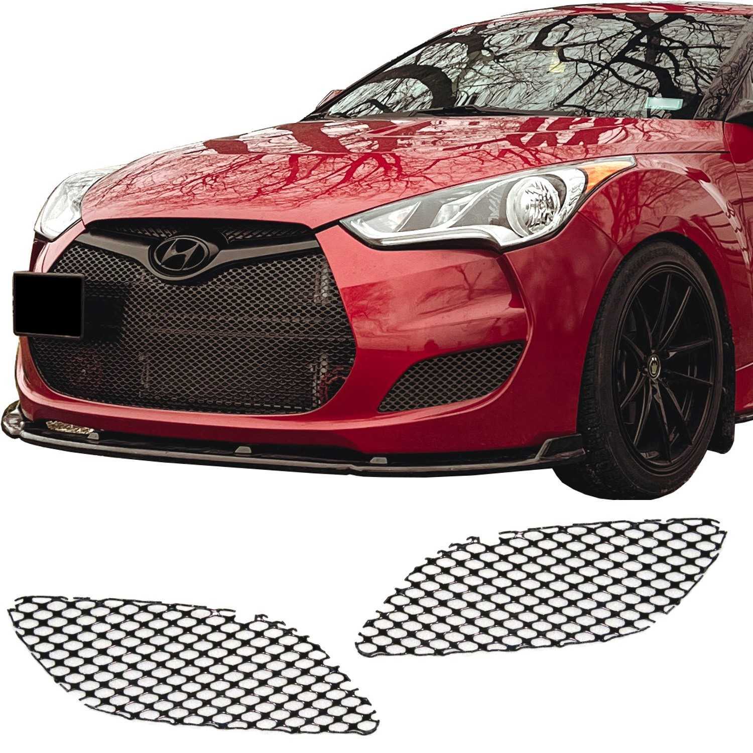 2012 - 2017 Hyundai Veloster Non-Turbo Fog Light Mesh Set