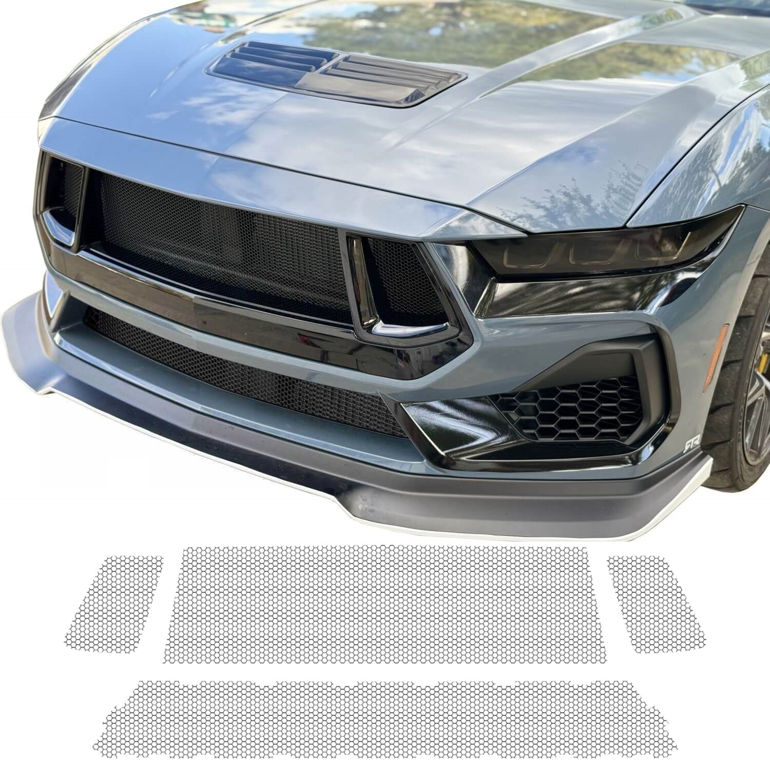 Honeycomb Mesh Grille Set for 2024 - 2025 Ford Mustang GT