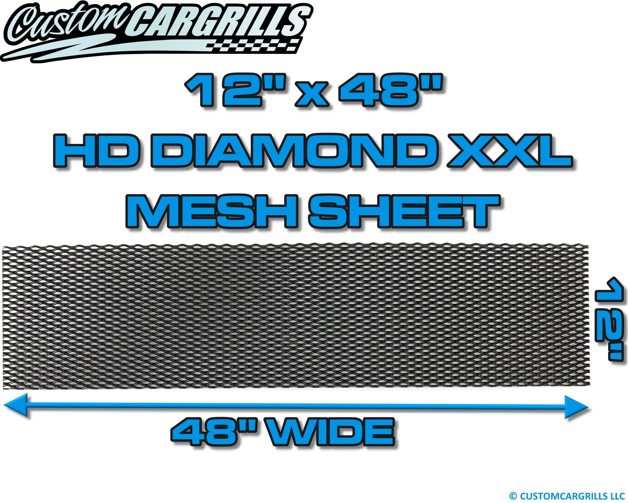 12in. x 48in. HD Diamond XXL Aluminum Grill Mesh Sheet - Black #4