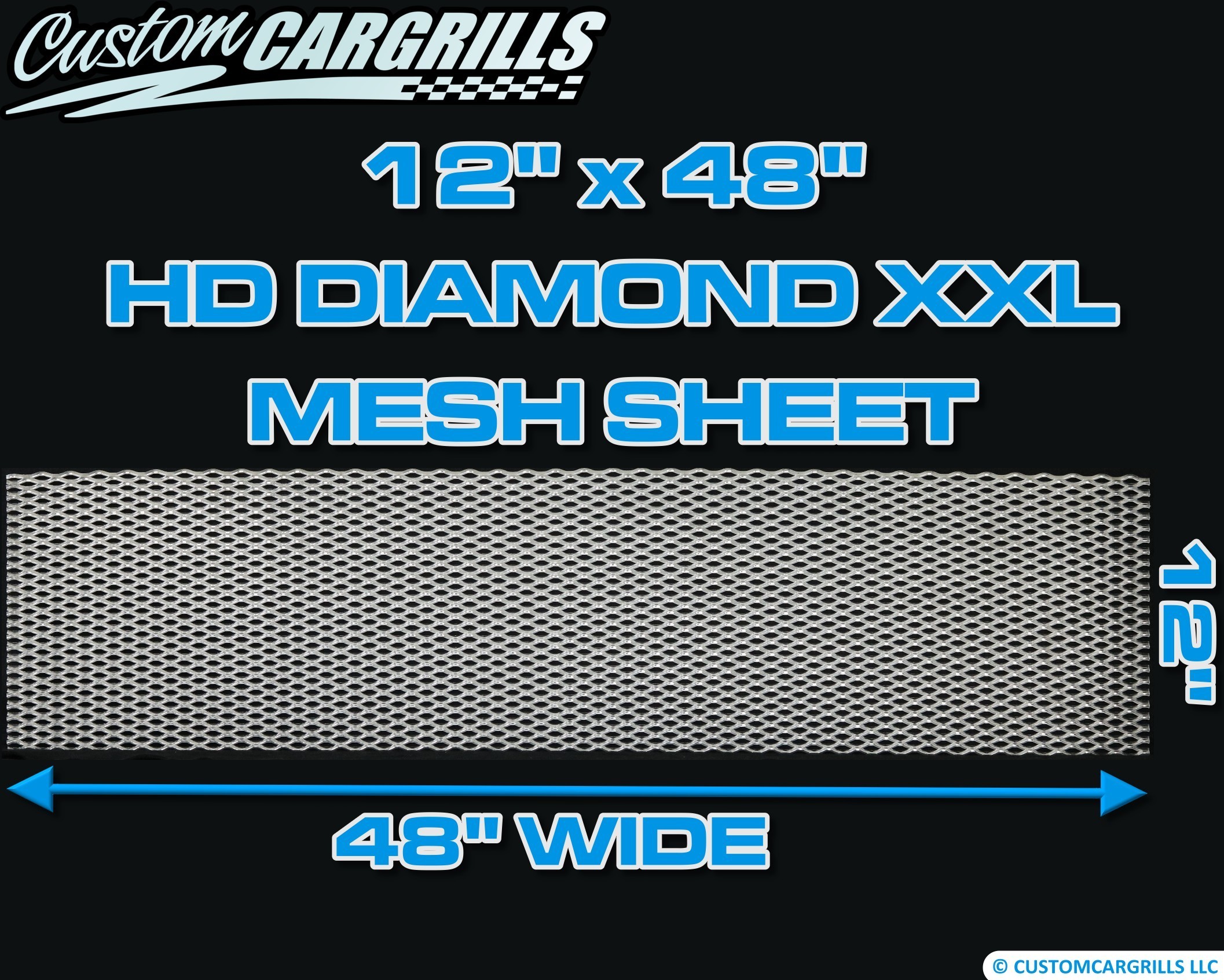12in. x 48in. HD Diamond XXL Aluminum Grill Mesh Sheet - Silver #4