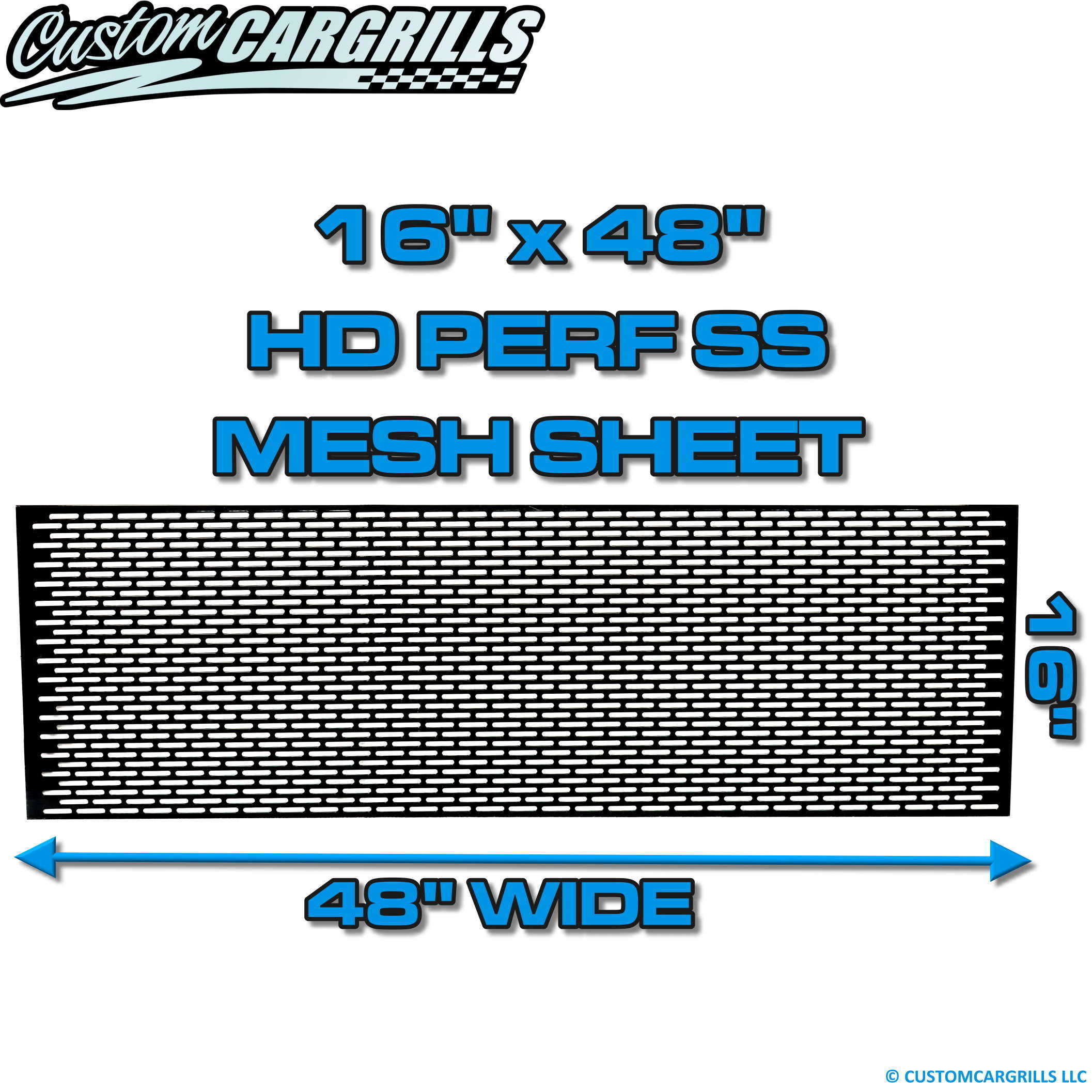 16in. x 48in. HD Perforated SS Grill Mesh Sheet - Gloss Black #4