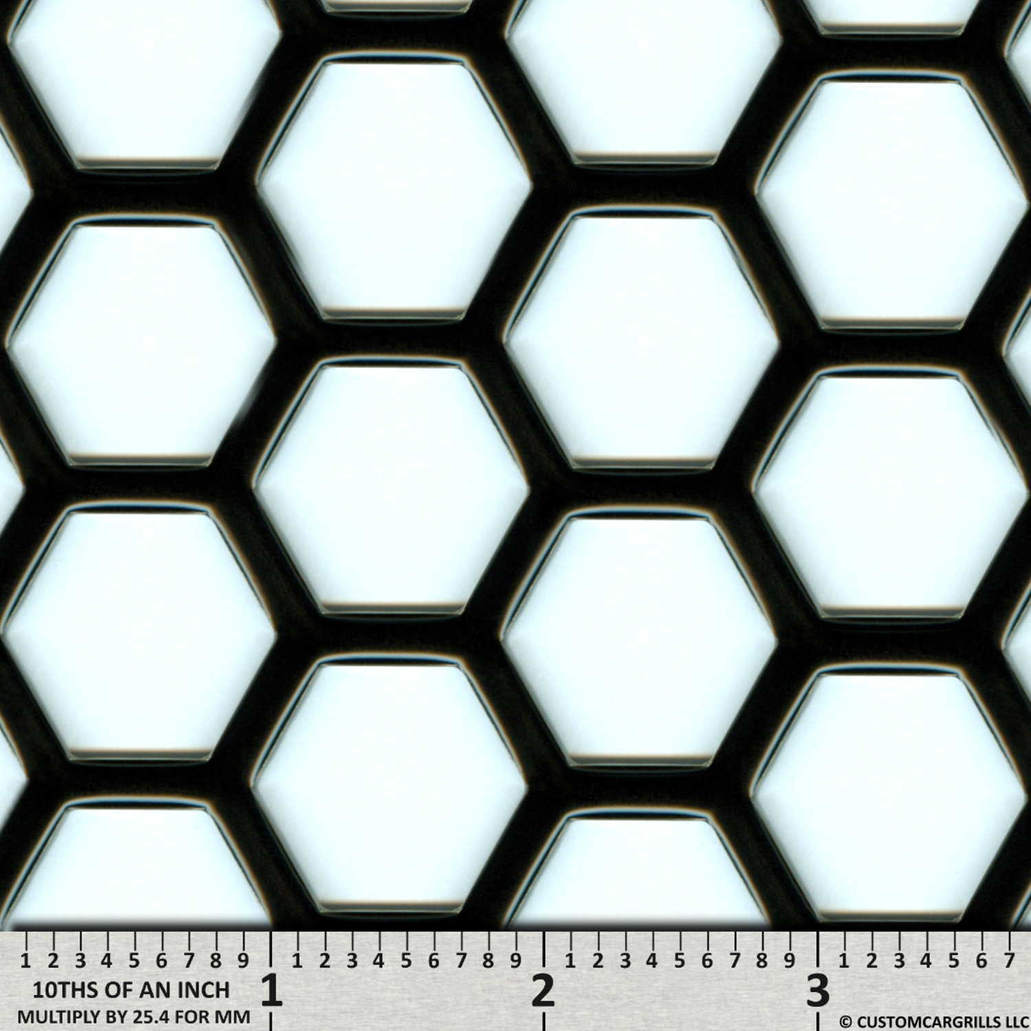16in. x 48in. HD Perforated Hex Grill Mesh Sheet - Gloss Black