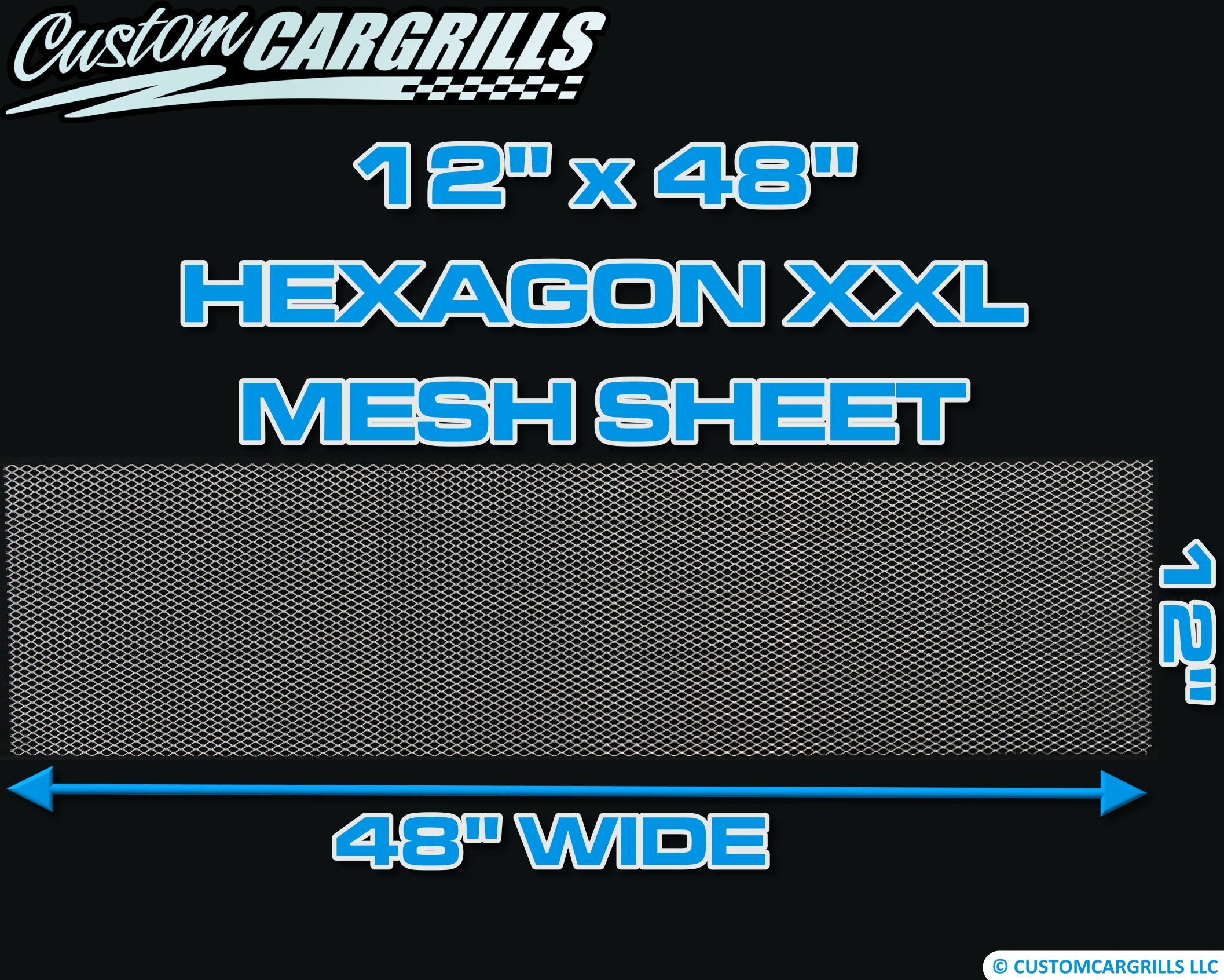 12in. x 48in. Hexagon XXL Grill Mesh Sheet - Silver #4