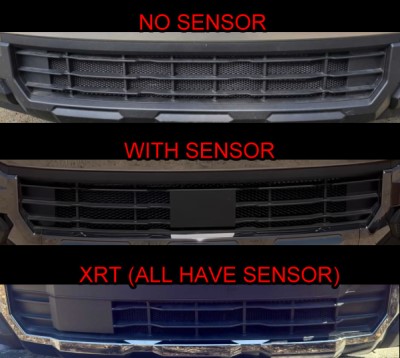 Lower Grille Sensor Chart