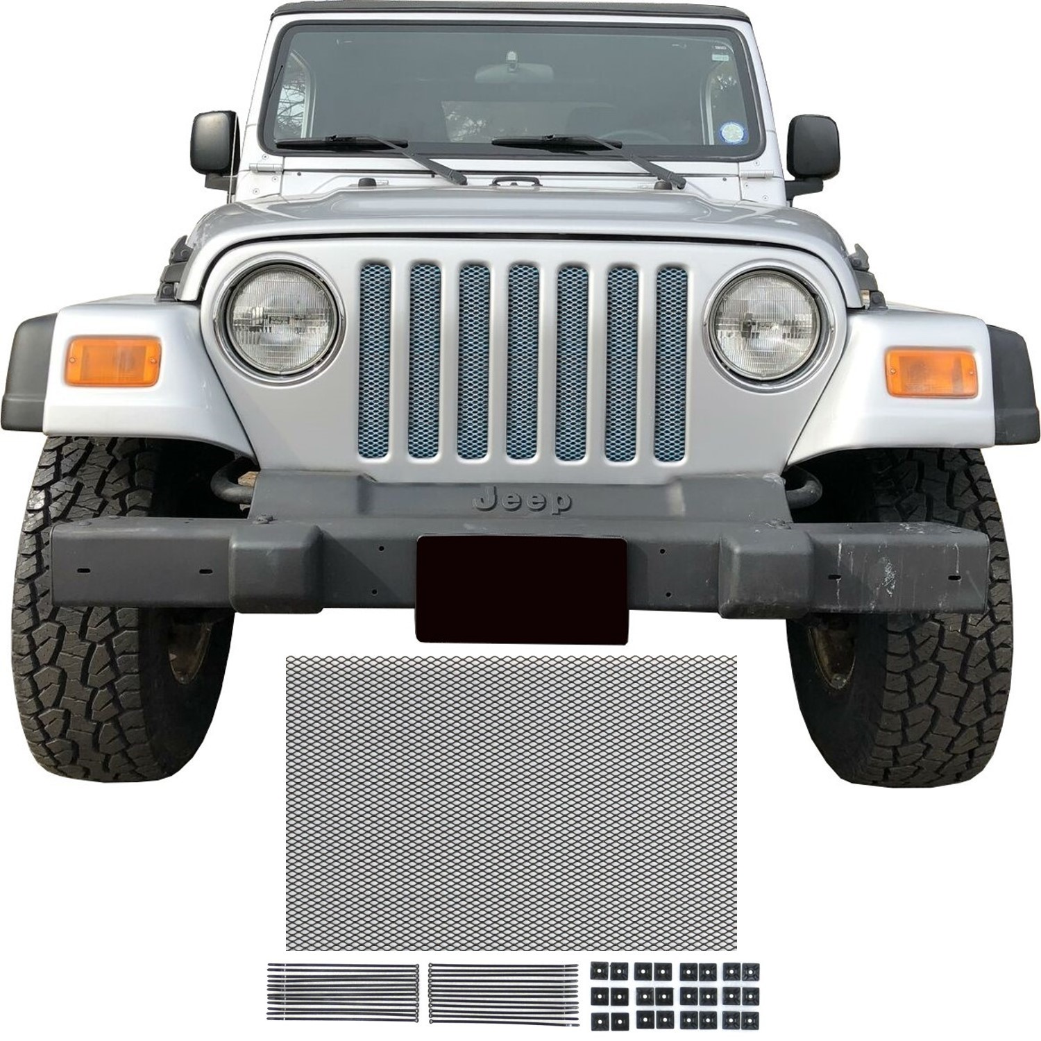 1997 - 2006 Jeep Wrangler TJ Mesh Grill Insert kit by customcargrills