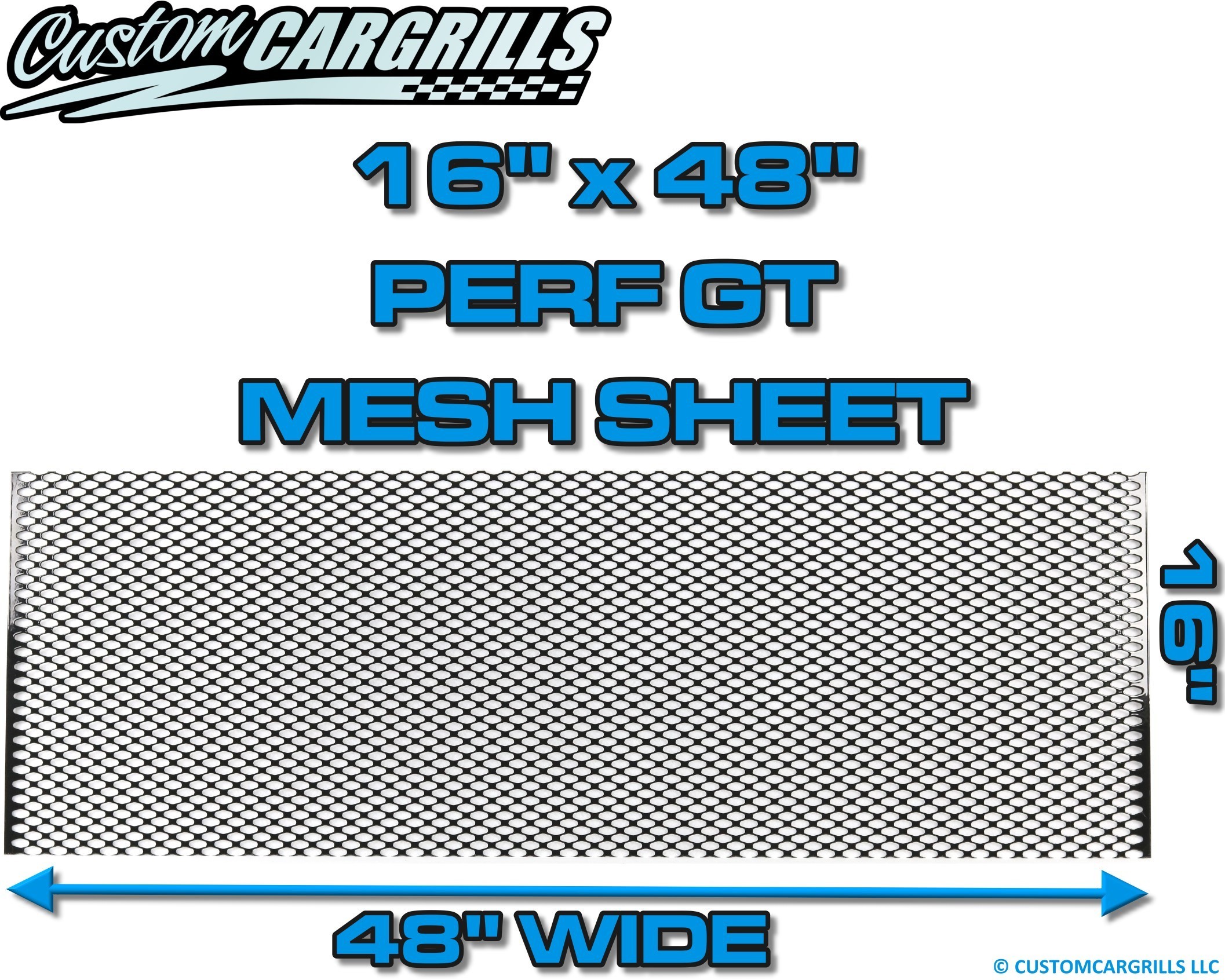 16in. x 48in. Perforated GT Grill Mesh Sheet - Gloss Black #4