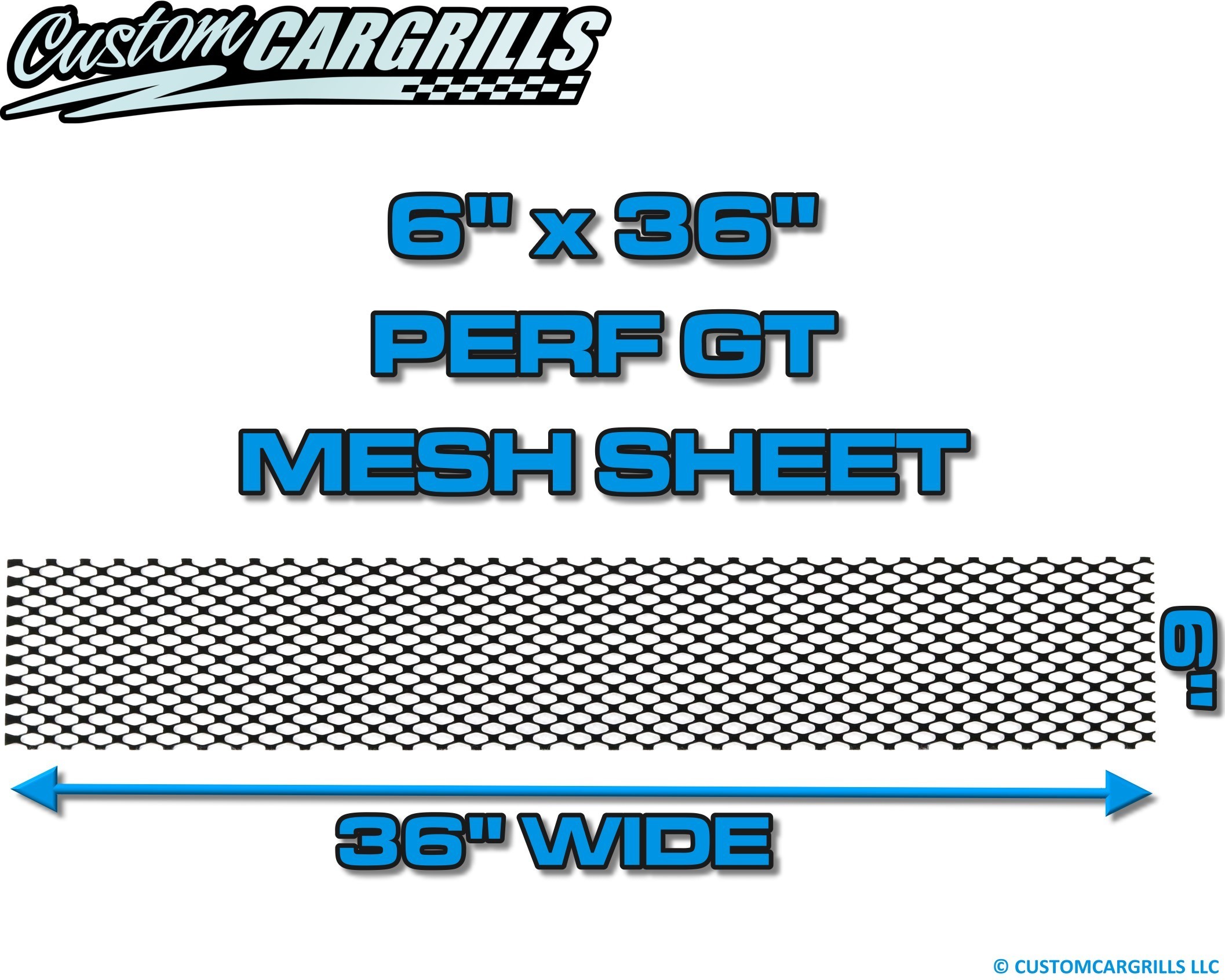 6in. x 36in. Perforated GT Grill Mesh Sheet - Gloss Black #4