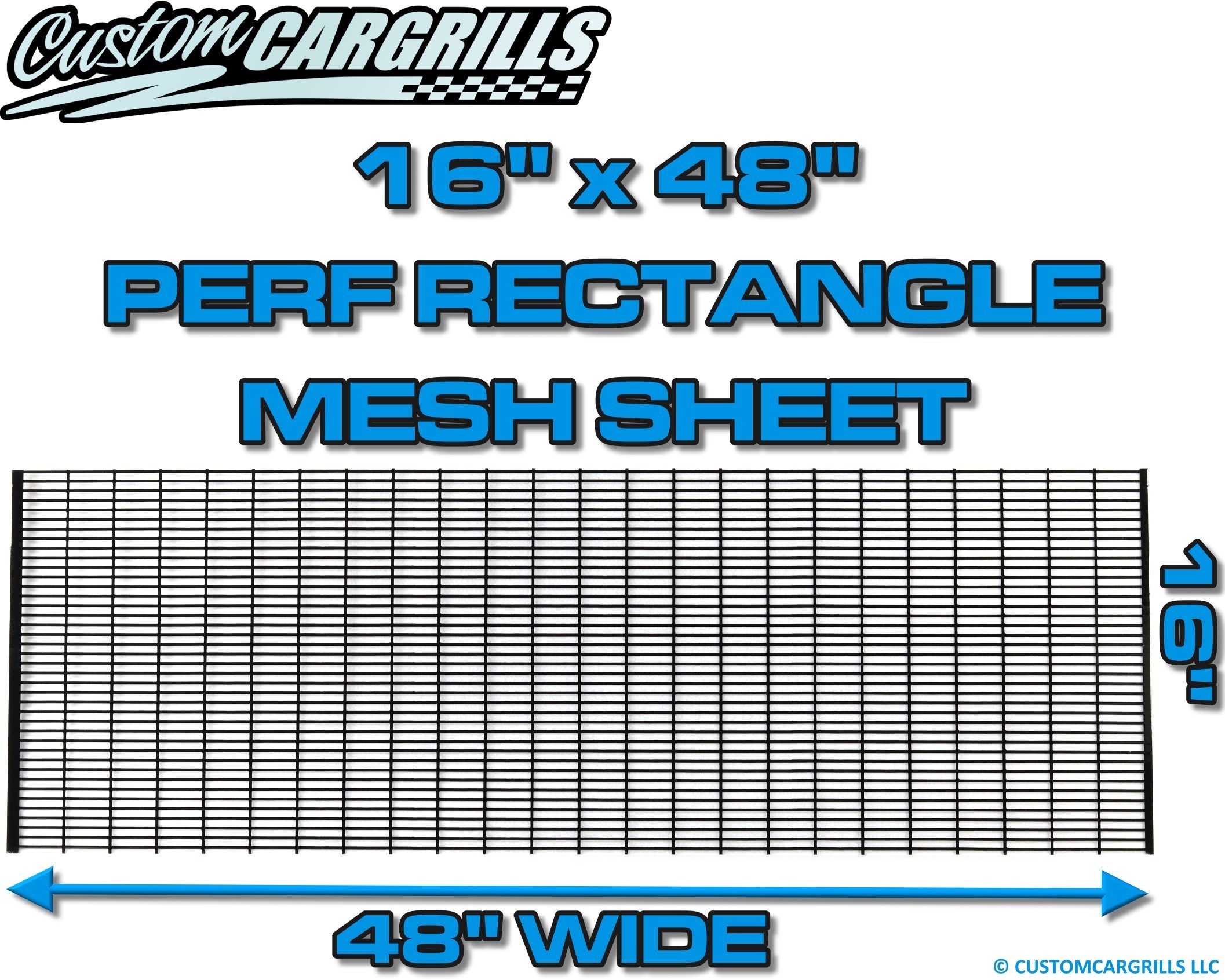 16in. x 48in. Perforated Rectangle Grill Mesh Sheet - Gloss Black #4