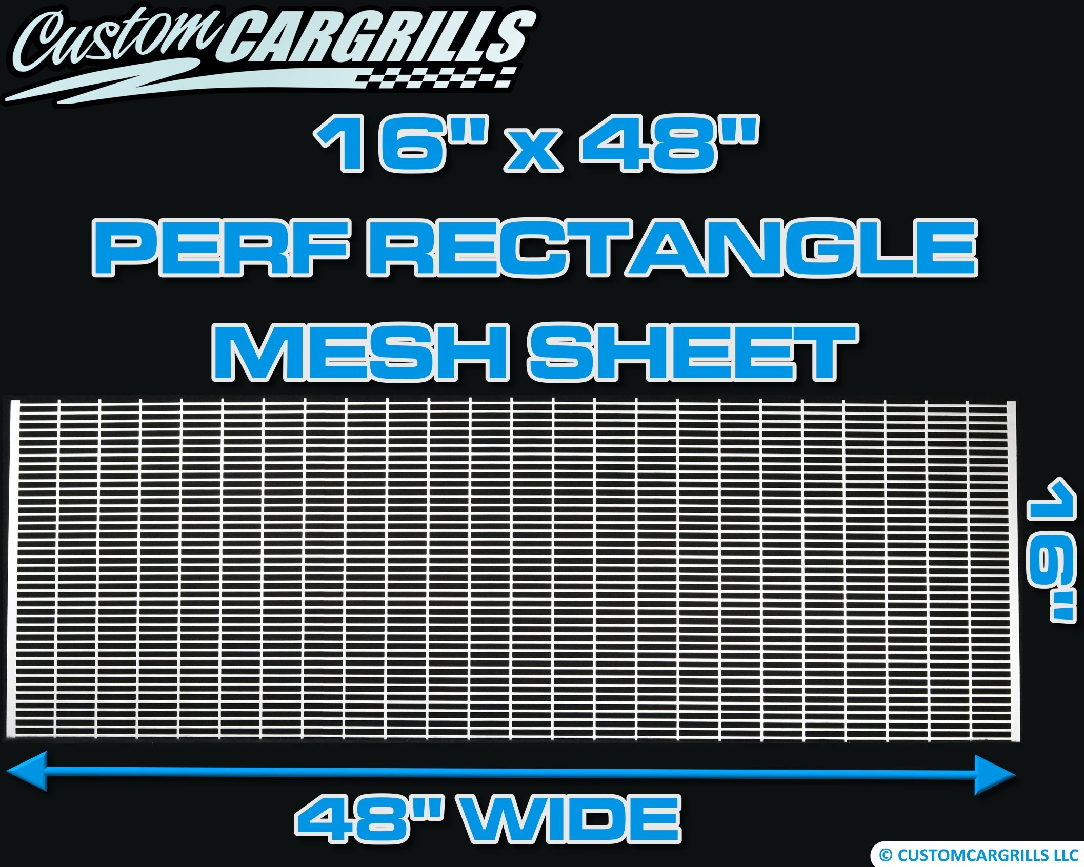 16in. x 48in. Perforated Rectangle Grill Mesh Sheet - Silver #4