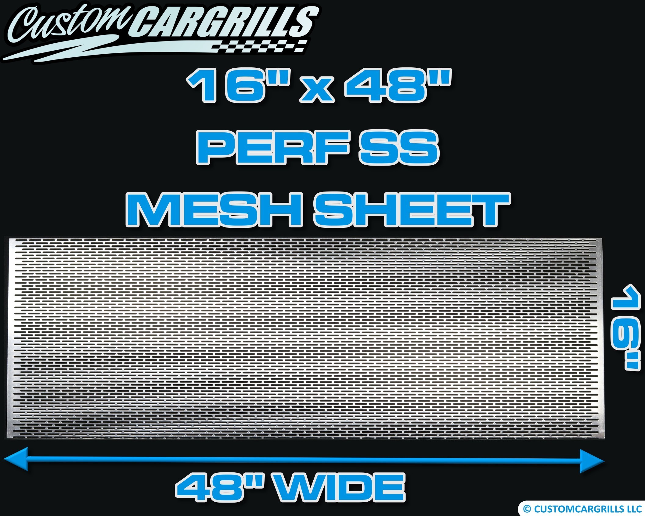 16in. x 48in. Perforated SS Grill Mesh Sheet - Silver