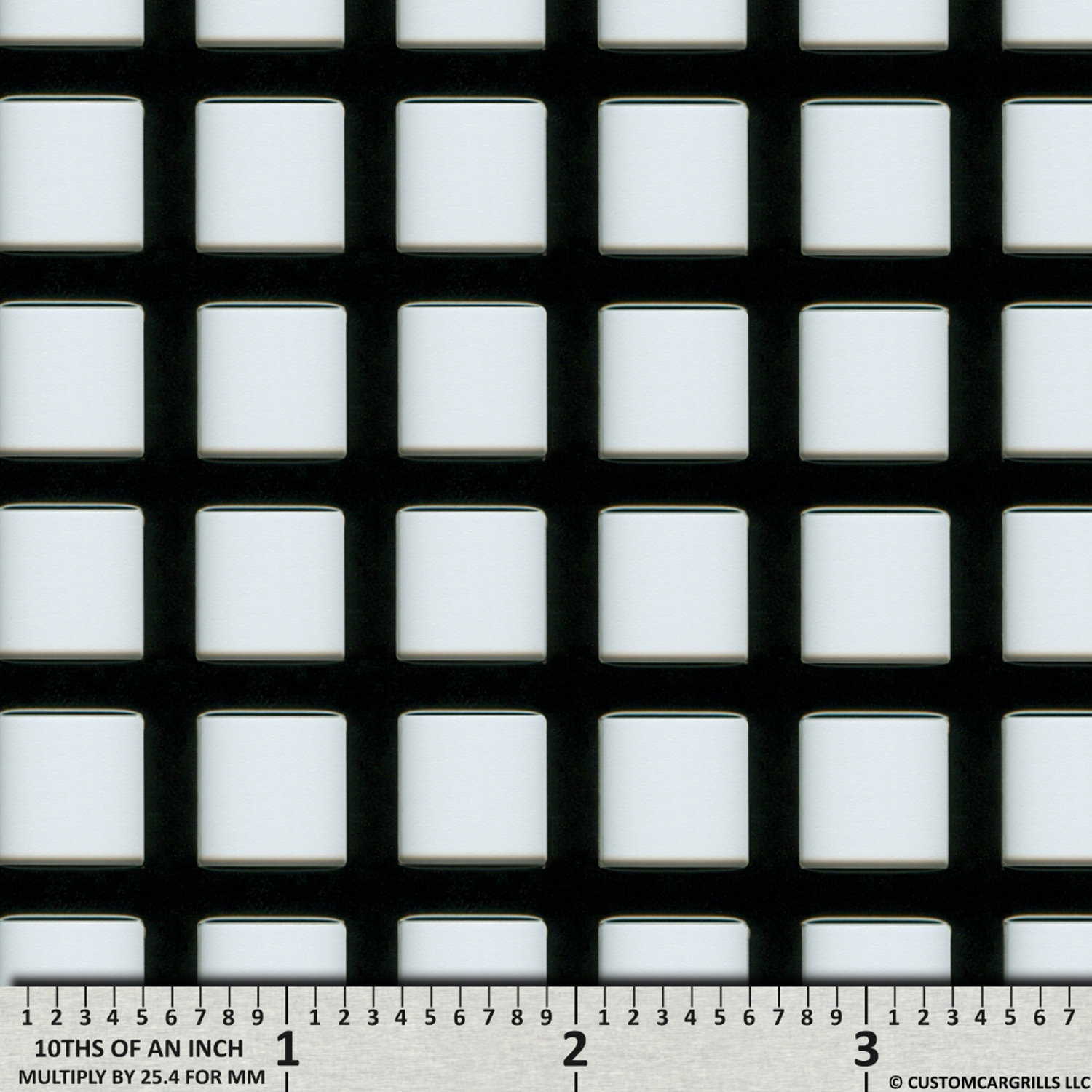 16in. x 48in. Perforated Square Grill Mesh Sheet - Gloss Black #1