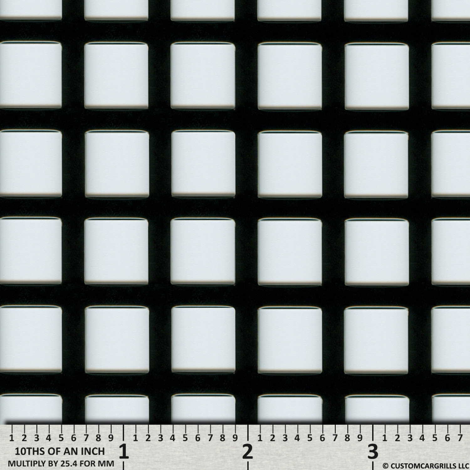 16in. x 48in. Perforated Square Grill Mesh Sheet - Gloss Black