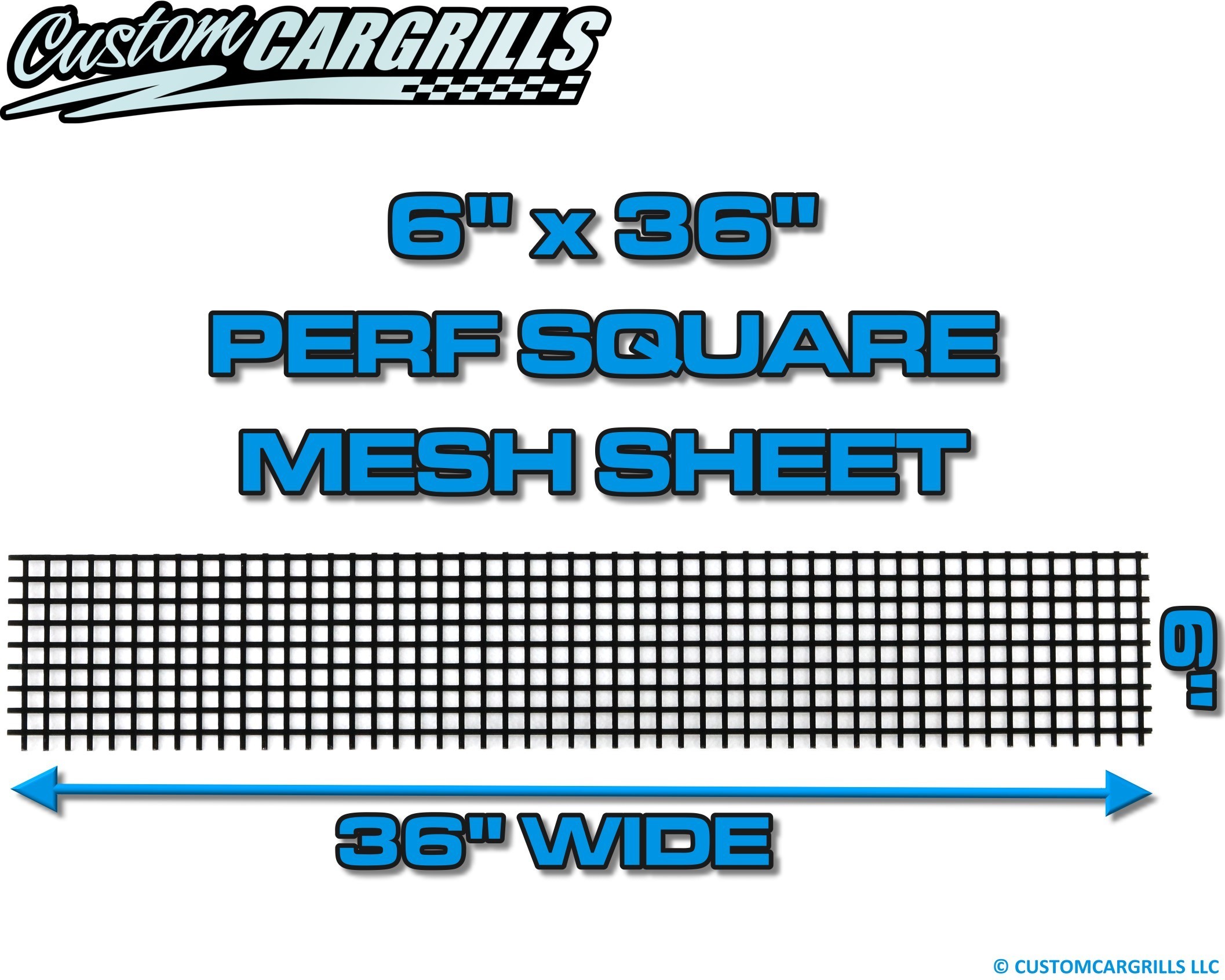 6in. x 36in. Perforated Square Grill Mesh Sheet - Gloss Black #4
