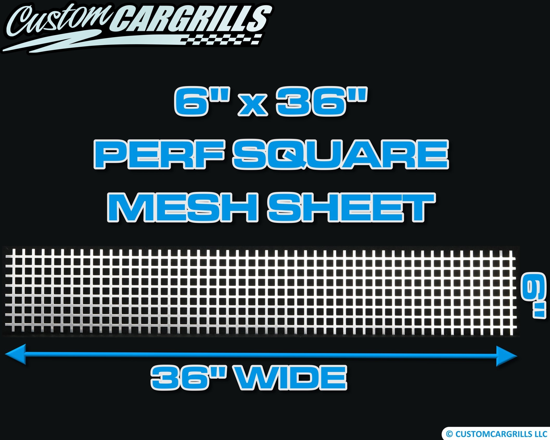 6in. x 36in. Perforated Square Grill Mesh Sheet - Silver #4