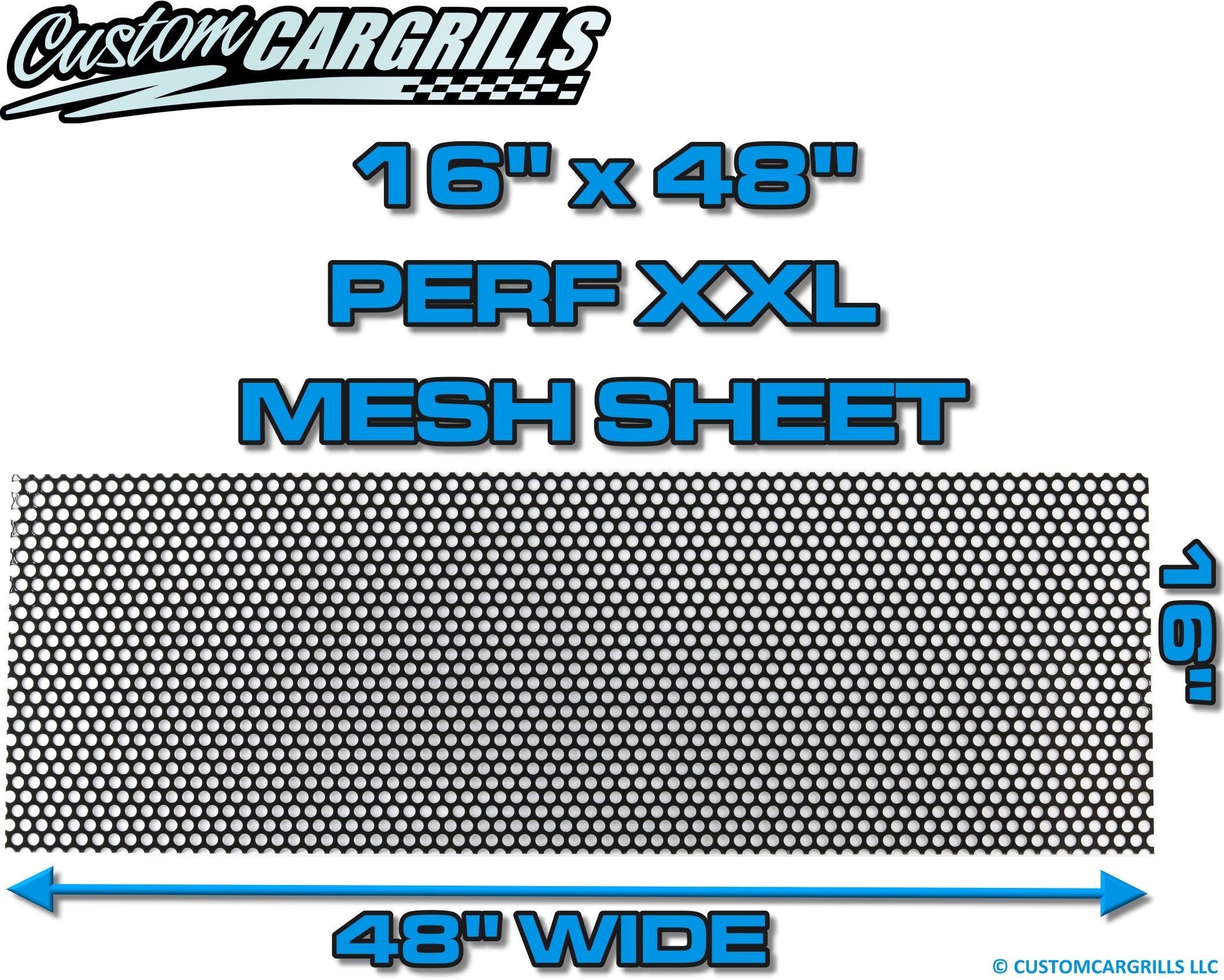 16in. x 48in. Perforated XXL Grill Mesh Sheet - Gloss Black #4