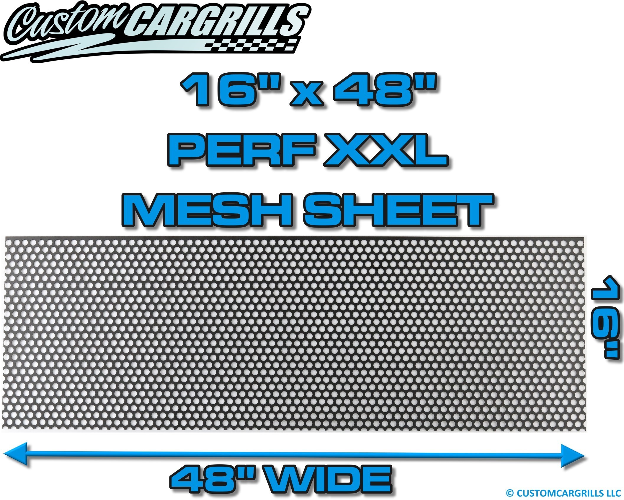 16in. x 48in. Perforated XXL Grill Mesh Sheet - Flat Black #4