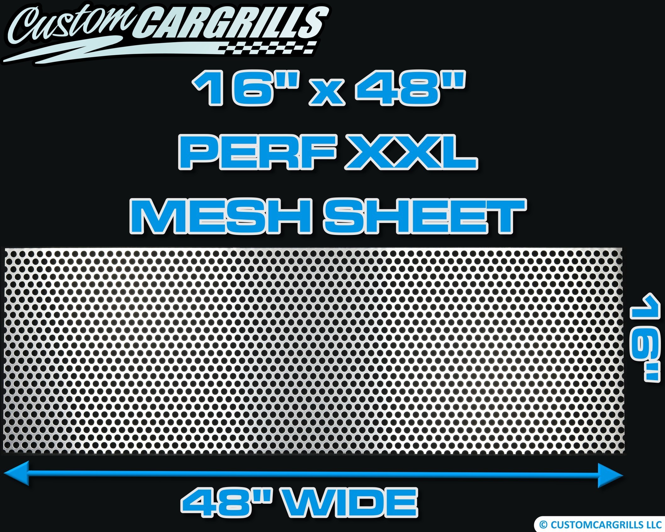 16in. x 48in. Perforated XXL Grill Mesh Sheet - Silver #4