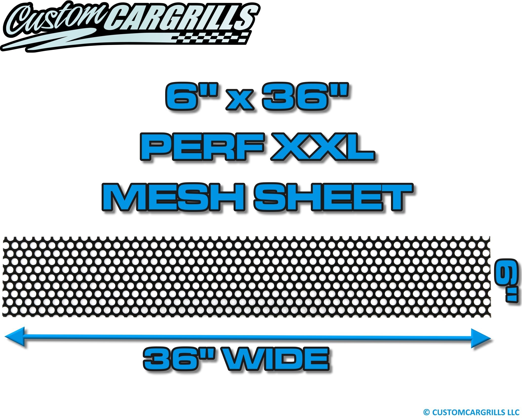 6in. x 36in. Perforated XXL Grill Mesh Sheet - Gloss Black #4
