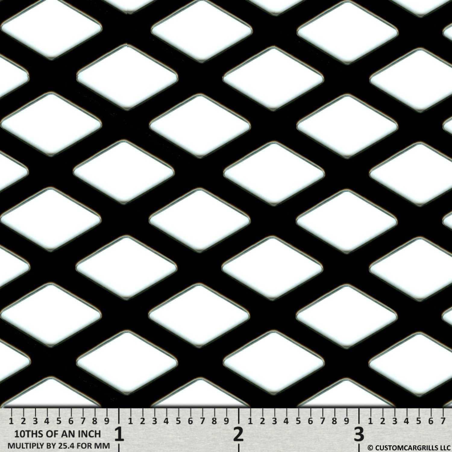 16in. x 48in. Perforated Diamond Grill Mesh Sheet - Gloss Black