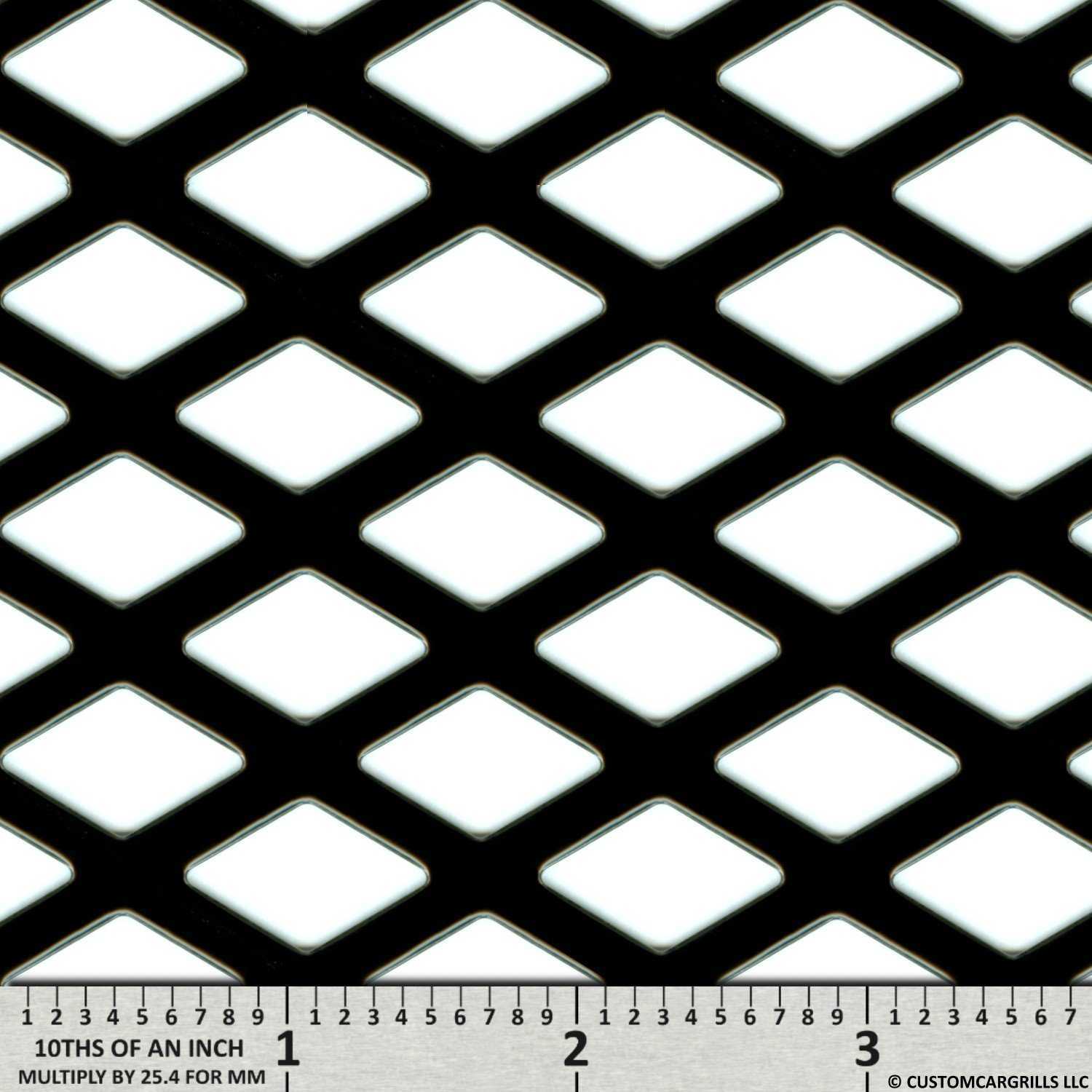 CCG 15.5 x 47 ABS Plastic Diamond XXL Grill Mesh Sheet - Black