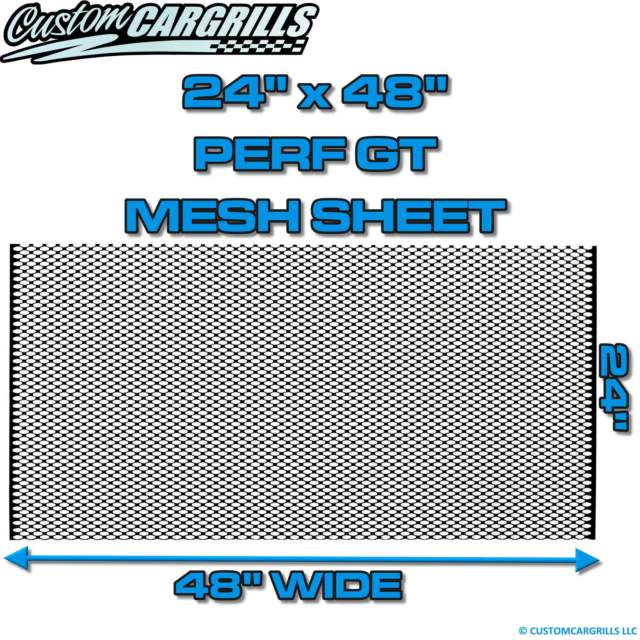 24in. x 48in. Perforated GT Grill Mesh Sheet - Gloss Black #4
