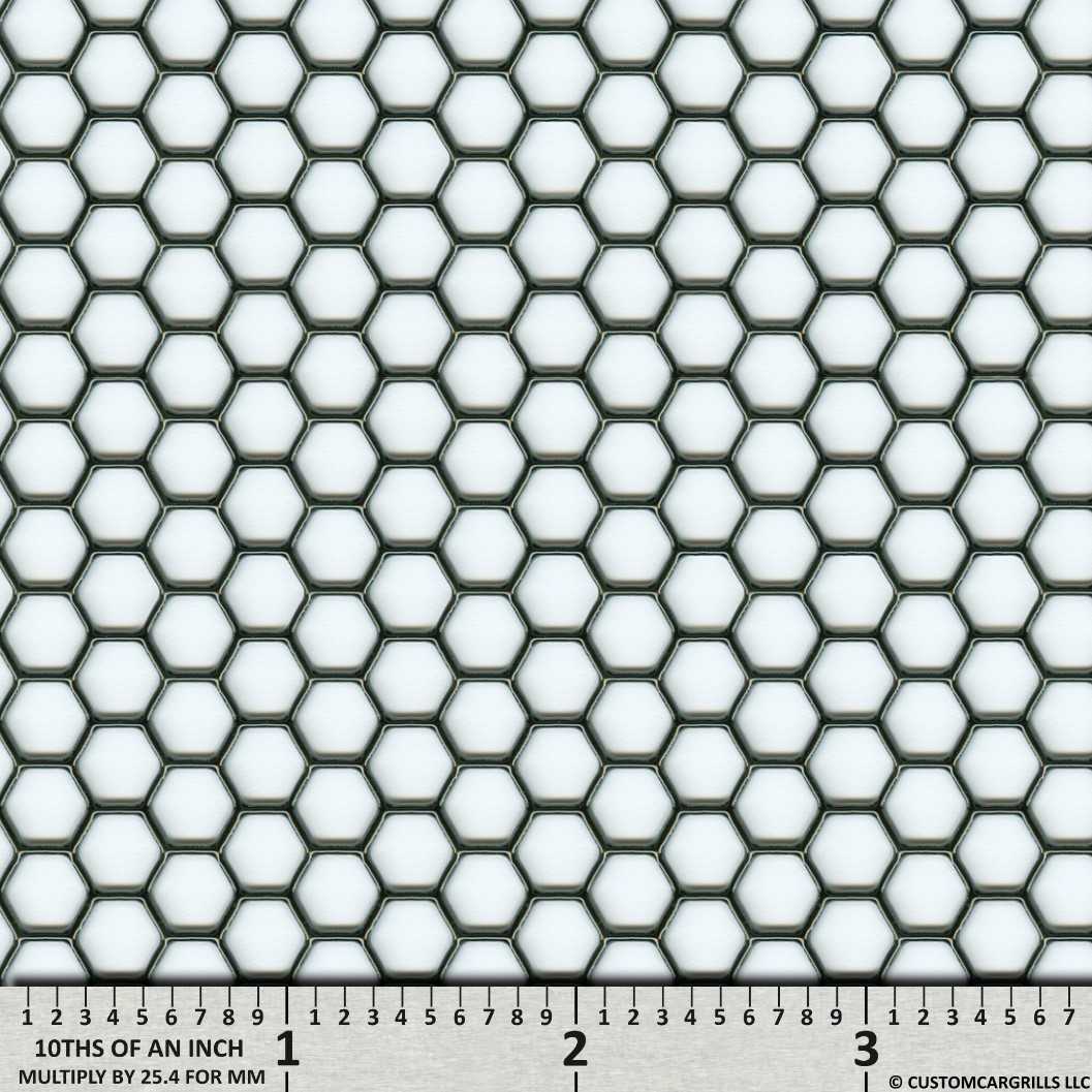 16in. x 48in. Perforated Hex Grill Mesh Sheet  - Gloss Black