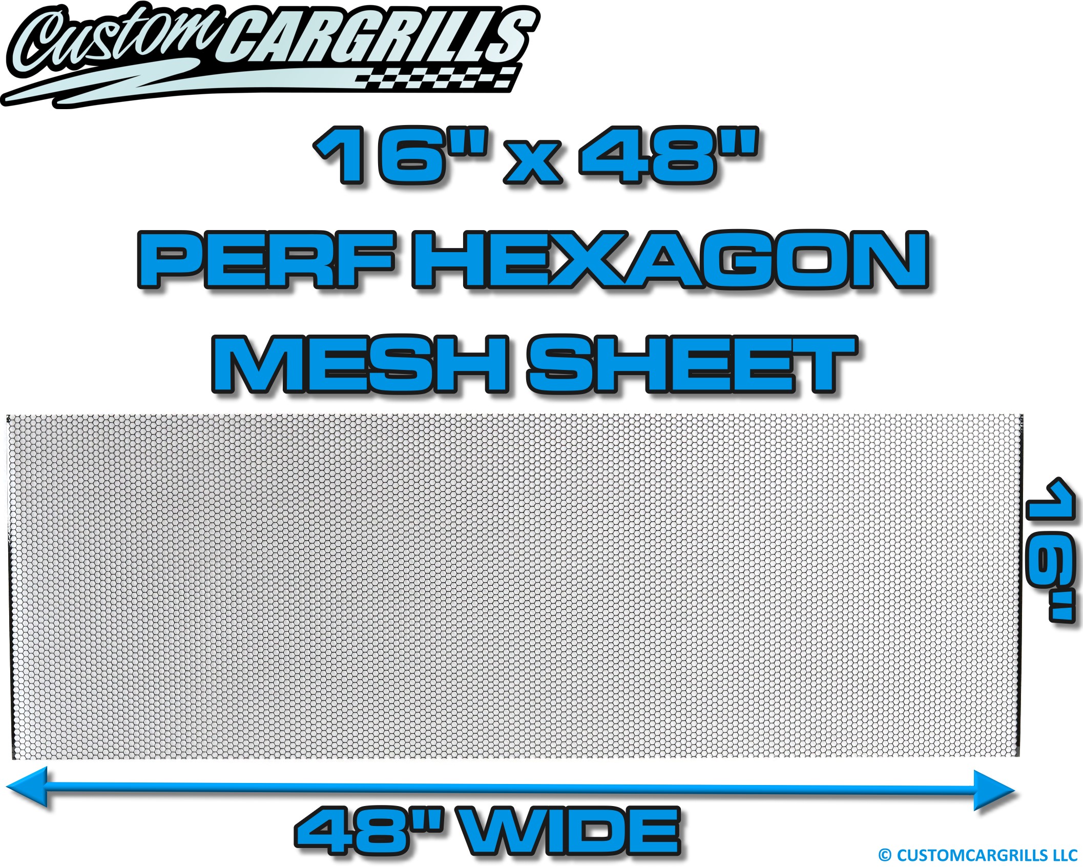 16in. x 48in. Perforated Hex Grill Mesh Sheet  - Gloss Black #4