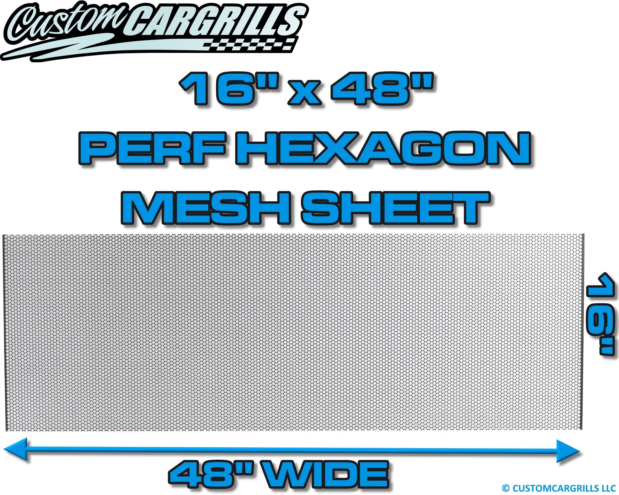 16in. x 48in. Perforated Hex Grill Mesh Sheet  - Flat Black #4
