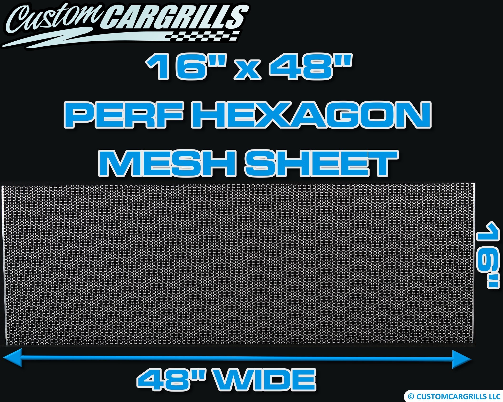 16in. x 48in. Perforated Hex Grill Mesh Sheet  - Silver #4
