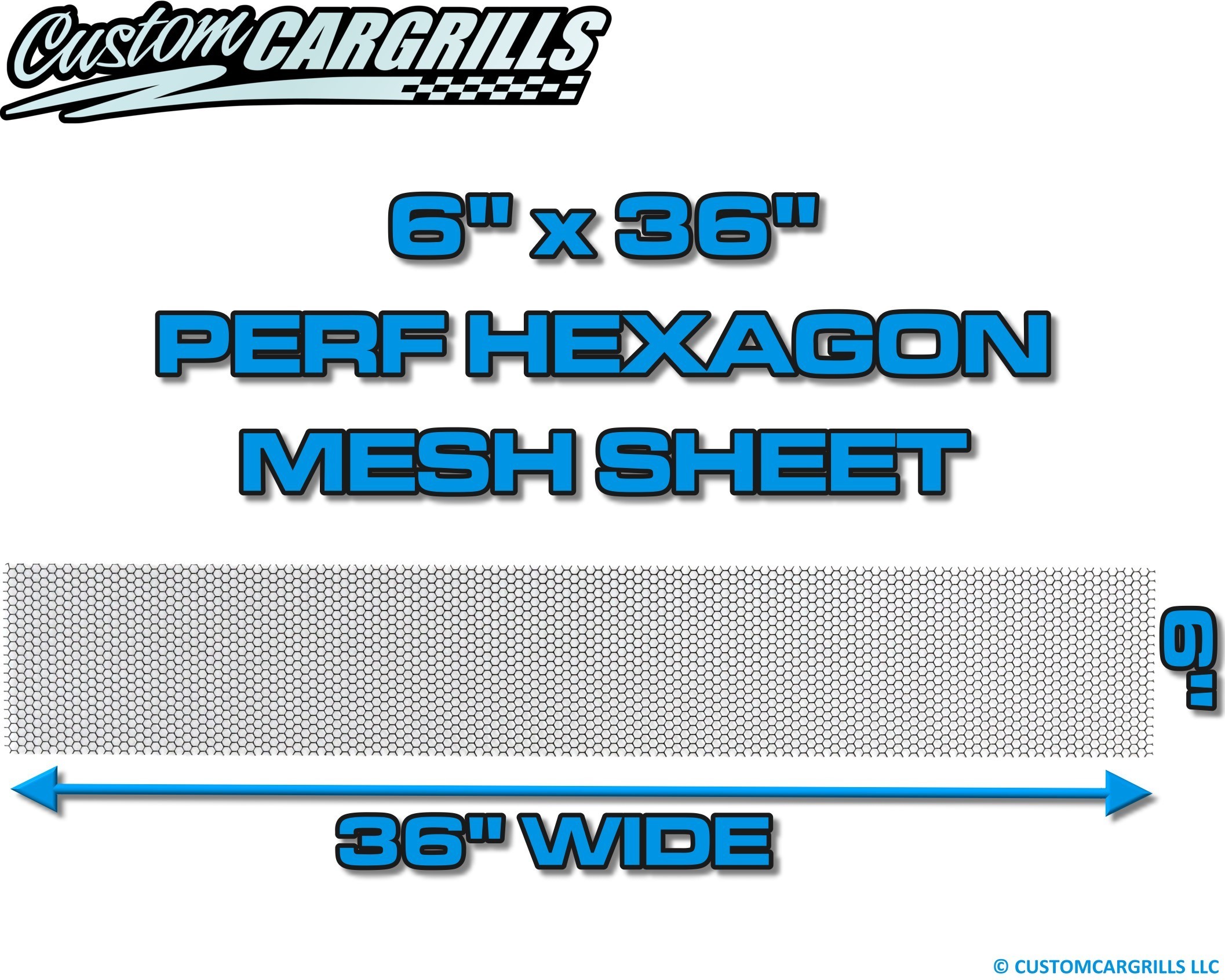 6in. x 36in. Perforated Hex Grill Mesh Sheet  - Gloss Black #4