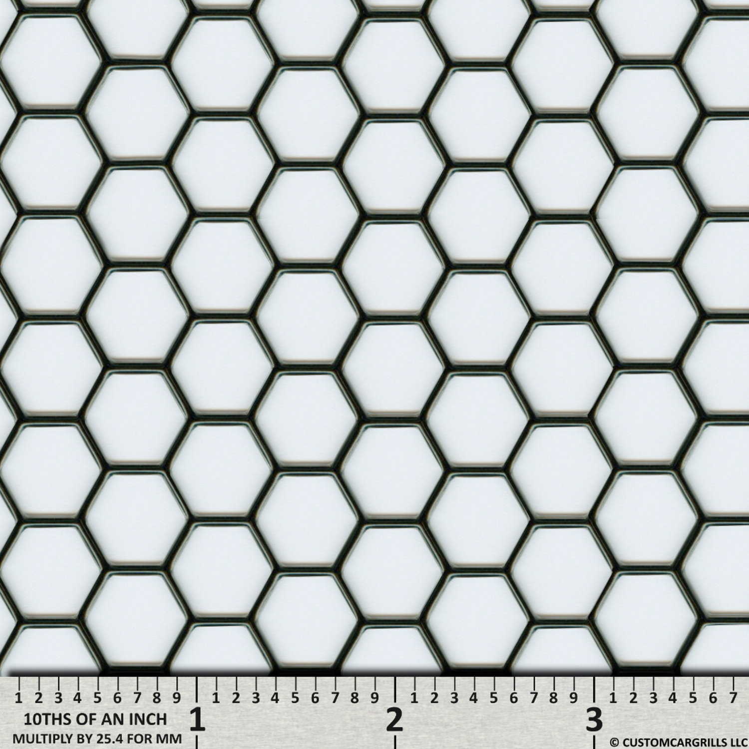 6in. x 36in. Perforated Hexagon XXL Grill Mesh Sheet  - Gloss Black #1