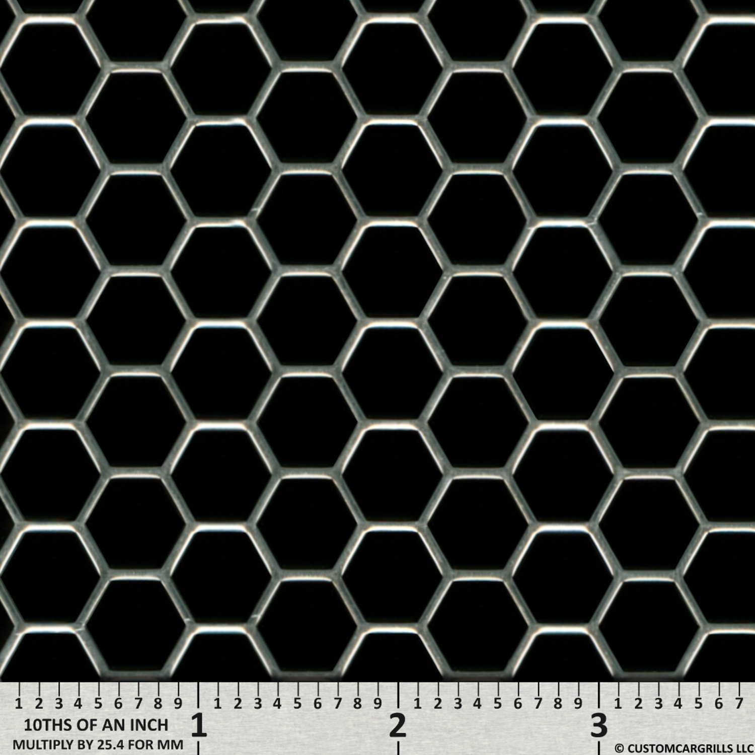 16in. x 48in. Perforated Hexagon XXL Grill Mesh Sheet  - Silver